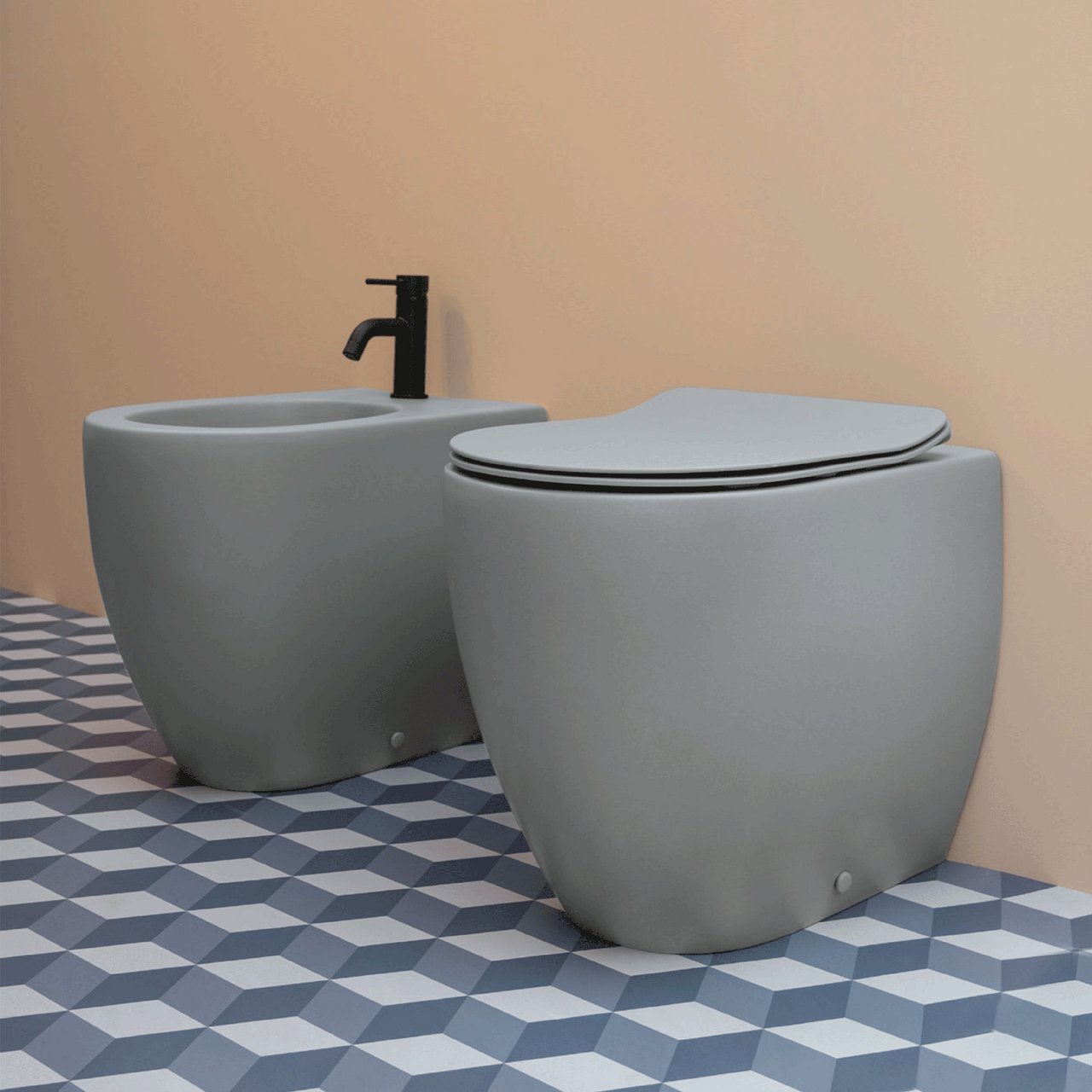 LAVABO GLOMP BTW BIDÉT MATT GRÅ LAVABO GLOMP BTW BIDÉT MATT GRÅ