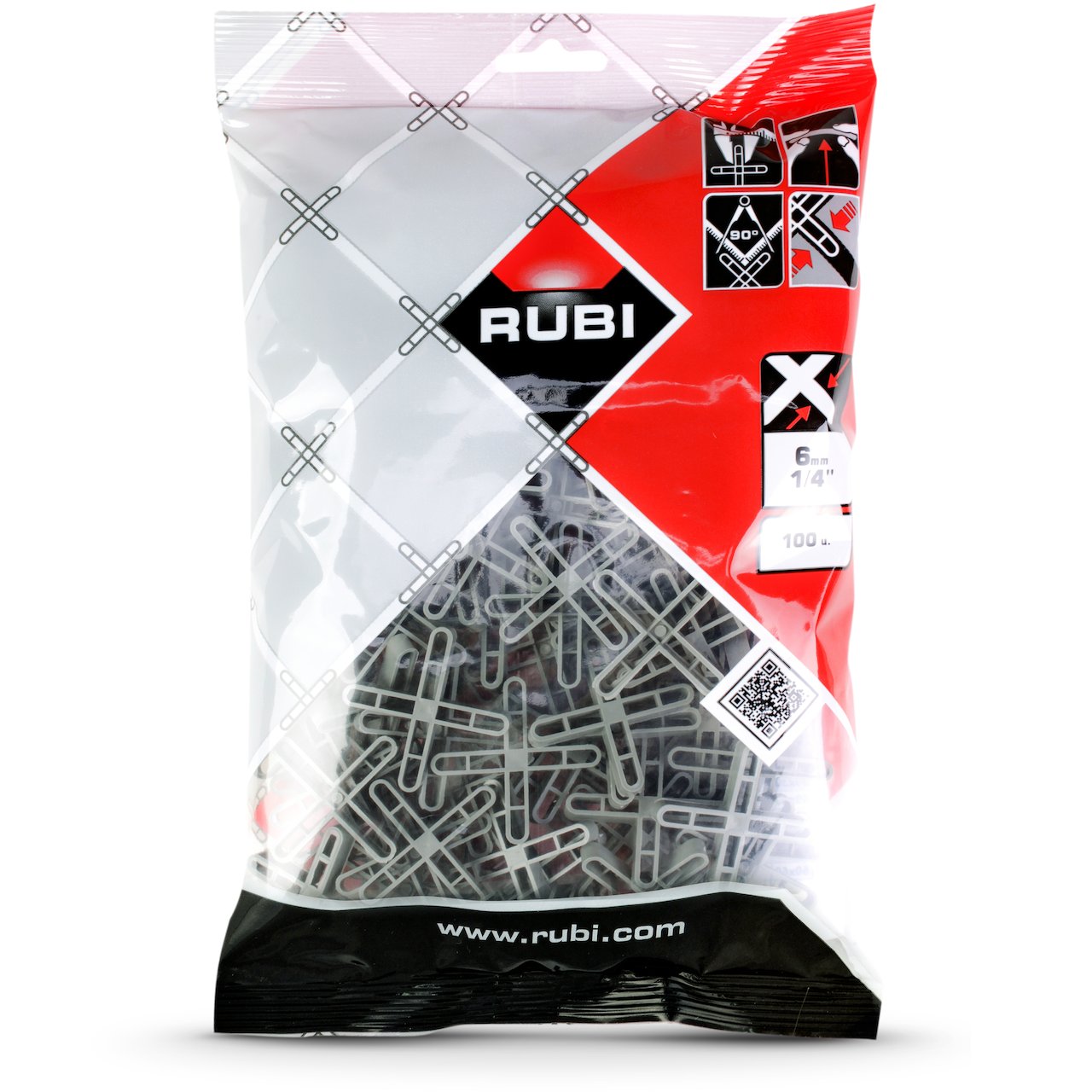 RUBI FLISEKRYSS 6MM 100 STK. RUBI FLISEKRYSS 6MM 100 STK.