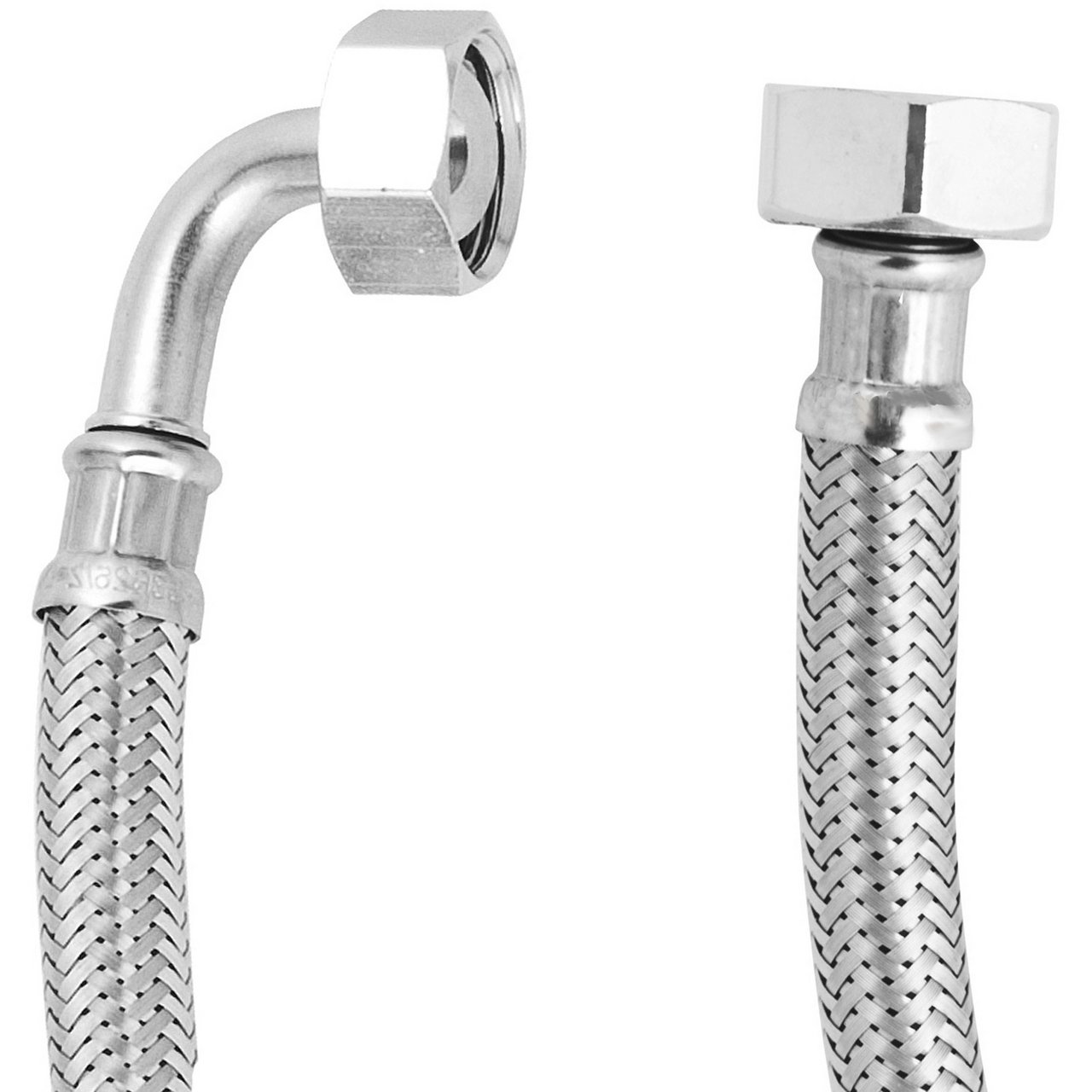 PEX TRYKKSLANGE TIL KABINETT 1/2" RETT X 1/2" VINKEL 120 CM PEX TRYKKSLANGE TIL KABINETT 1/2" RETT X 1/2" VINKEL 120 CM