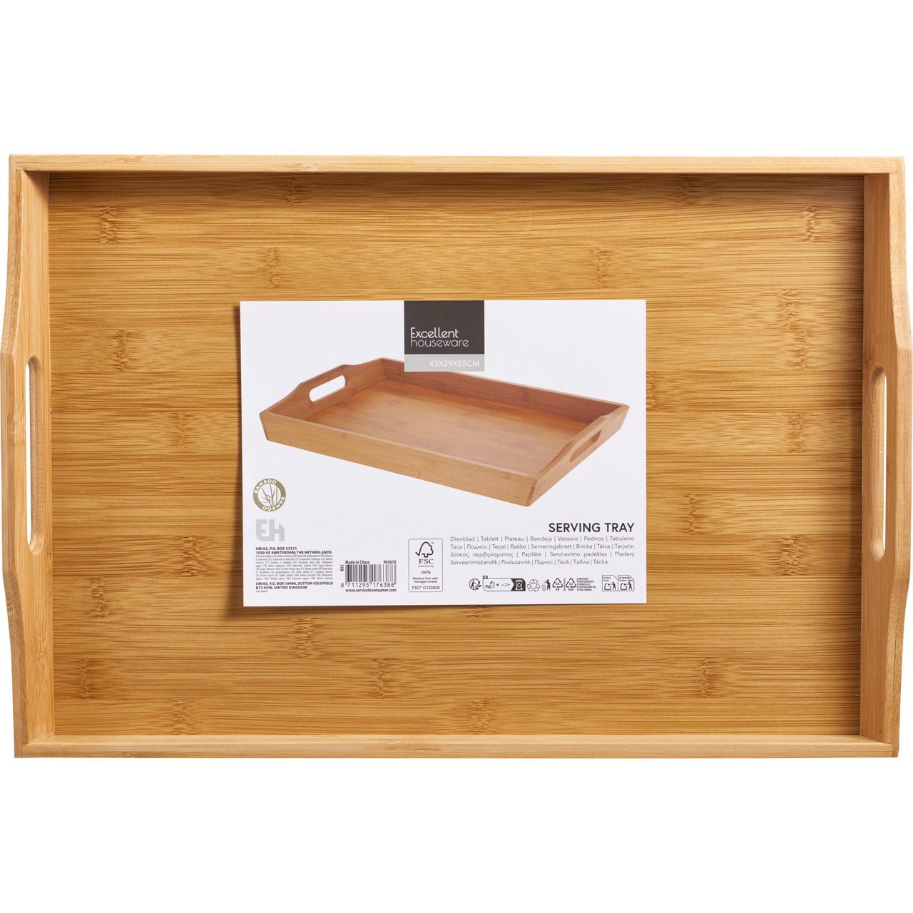 SERVERINGSBRETT REKTANGULÆR BAMBUS 44X29CM SERVERINGSBRETT REKTANGULÆR BAMBUS 44X29CM