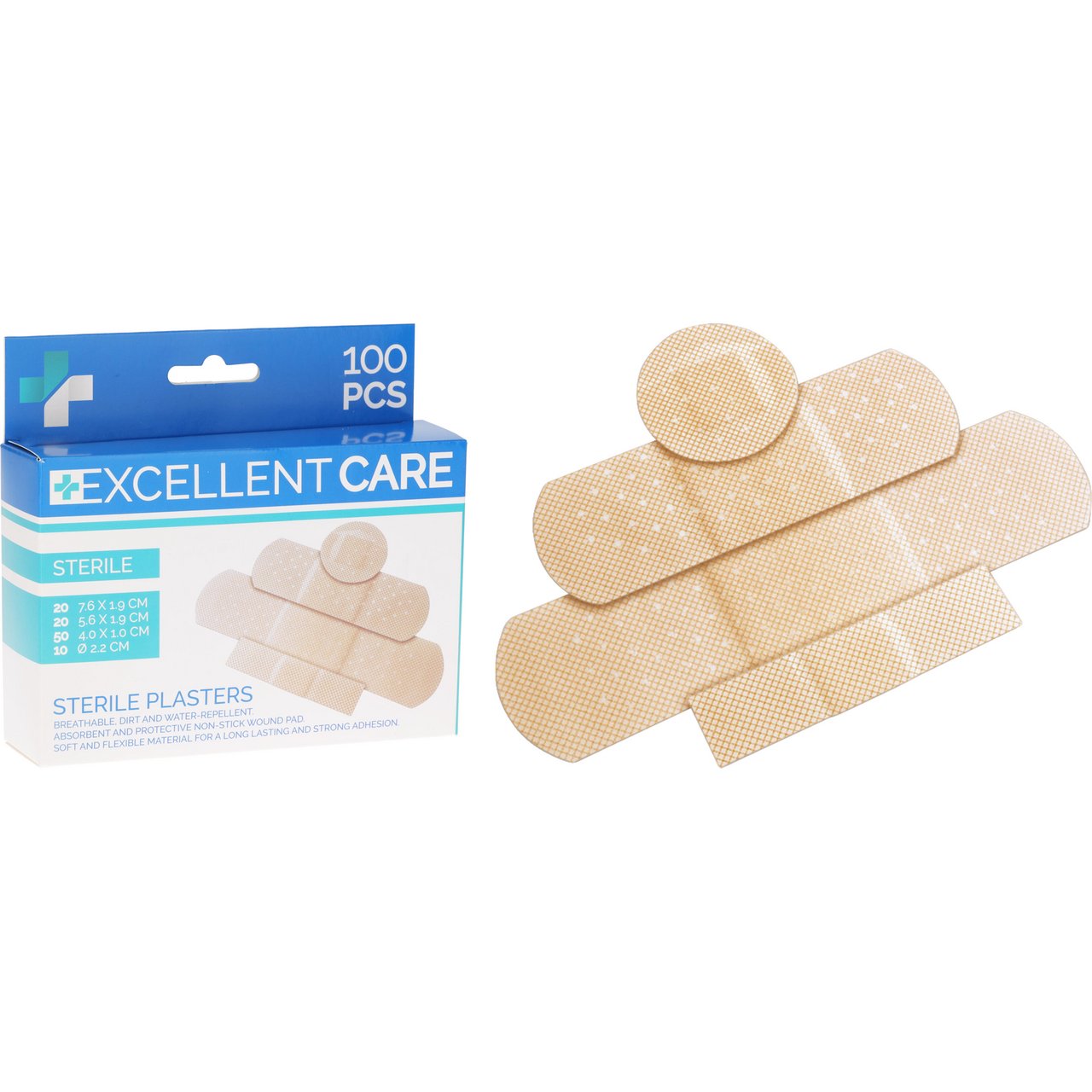 PLASTER VANNTETT 100STK 4 STØRRELSER