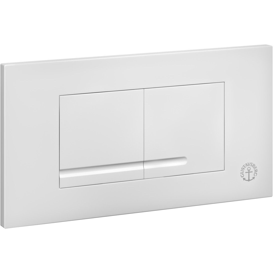 GUSTAVSBERG TRIOMONT TOALETTKNAPP F/FIKSTUR XT M/DOBBELSPYLING, REKTANGULÆR HVIT