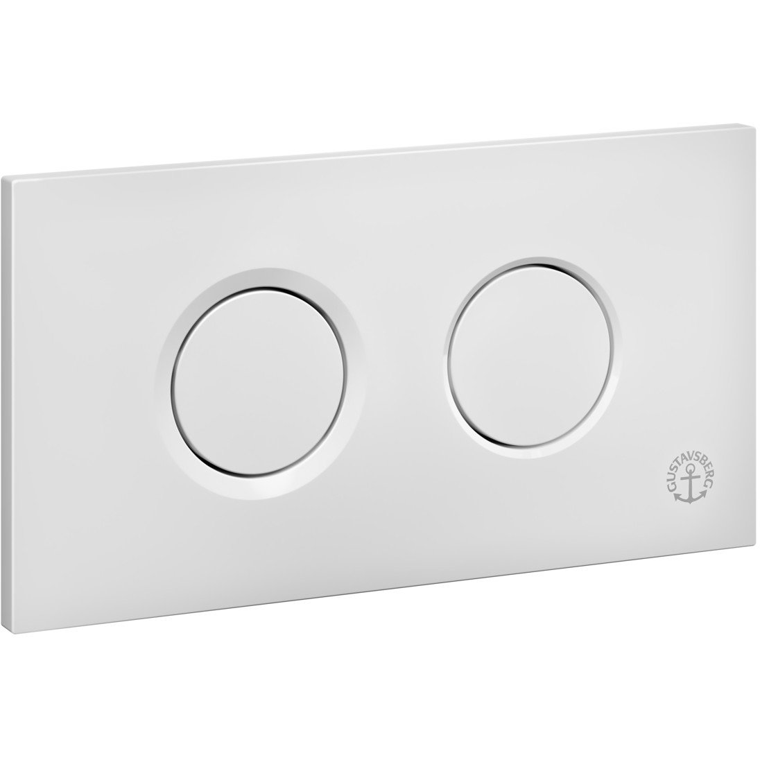 GUSTAVSBERG TRIOMONT TOALETTKNAPP F/FIKSTUR XT M/DOBBELTSPYLING, RUND HVIT