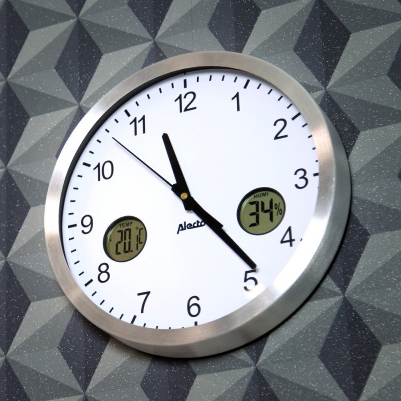 ALECTO VEGGUR , AK15, STÅL TEMP. OG HYGR. TALL SK.