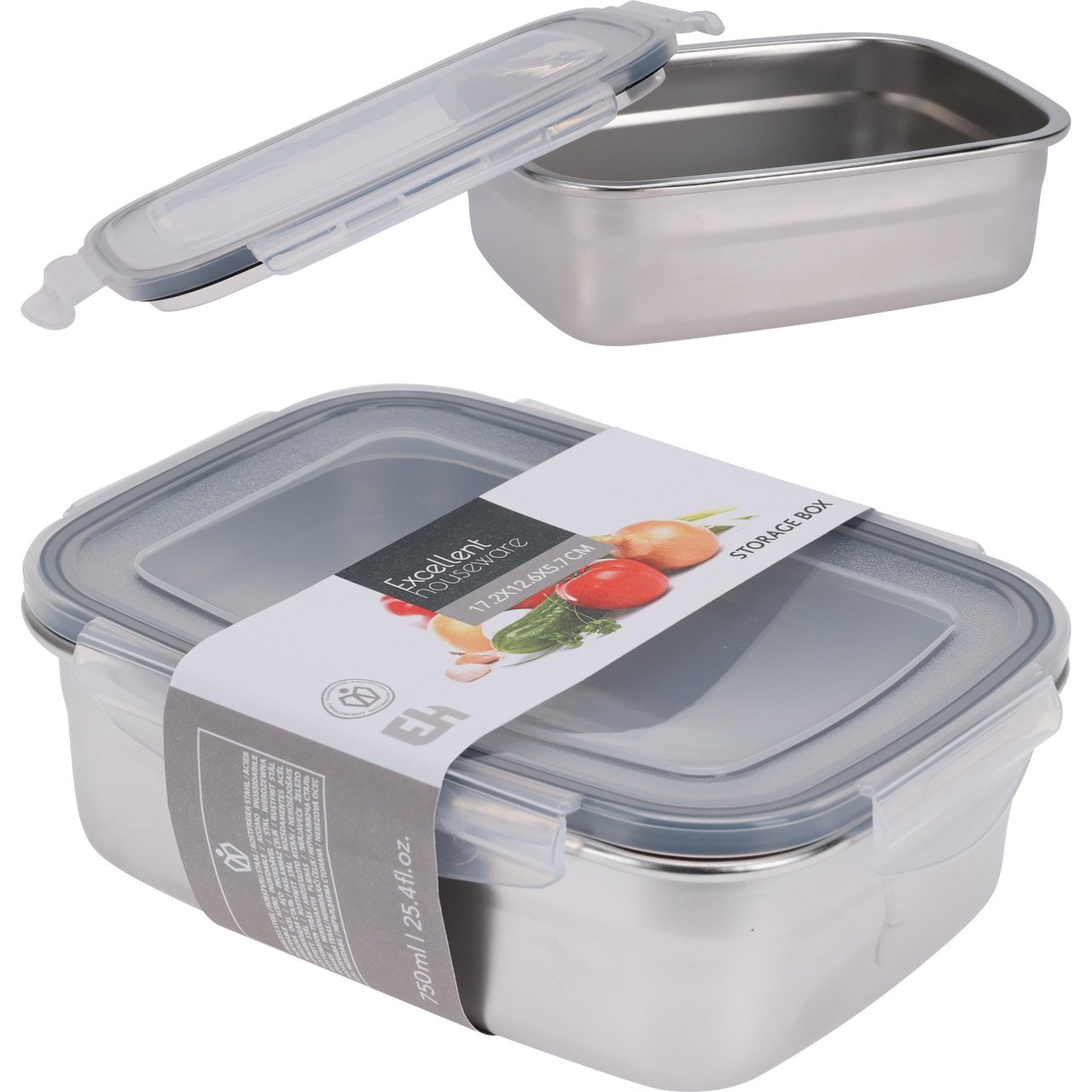 MATBOKS RUSTFRITT STÅL 750ML PP-LOKK SORT MATBOKS RUSTFRITT STÅL 750ML PP-LOKK SORT