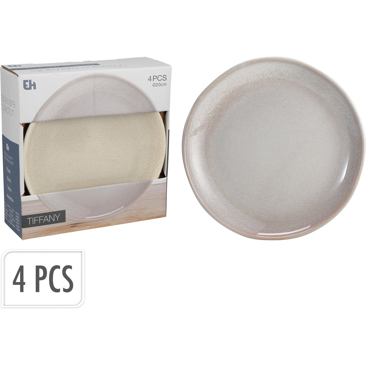 TALLERKEN STENTØY Ø20CM 4STK SAND TALLERKEN STENTØY Ø20CM 4STK SAND