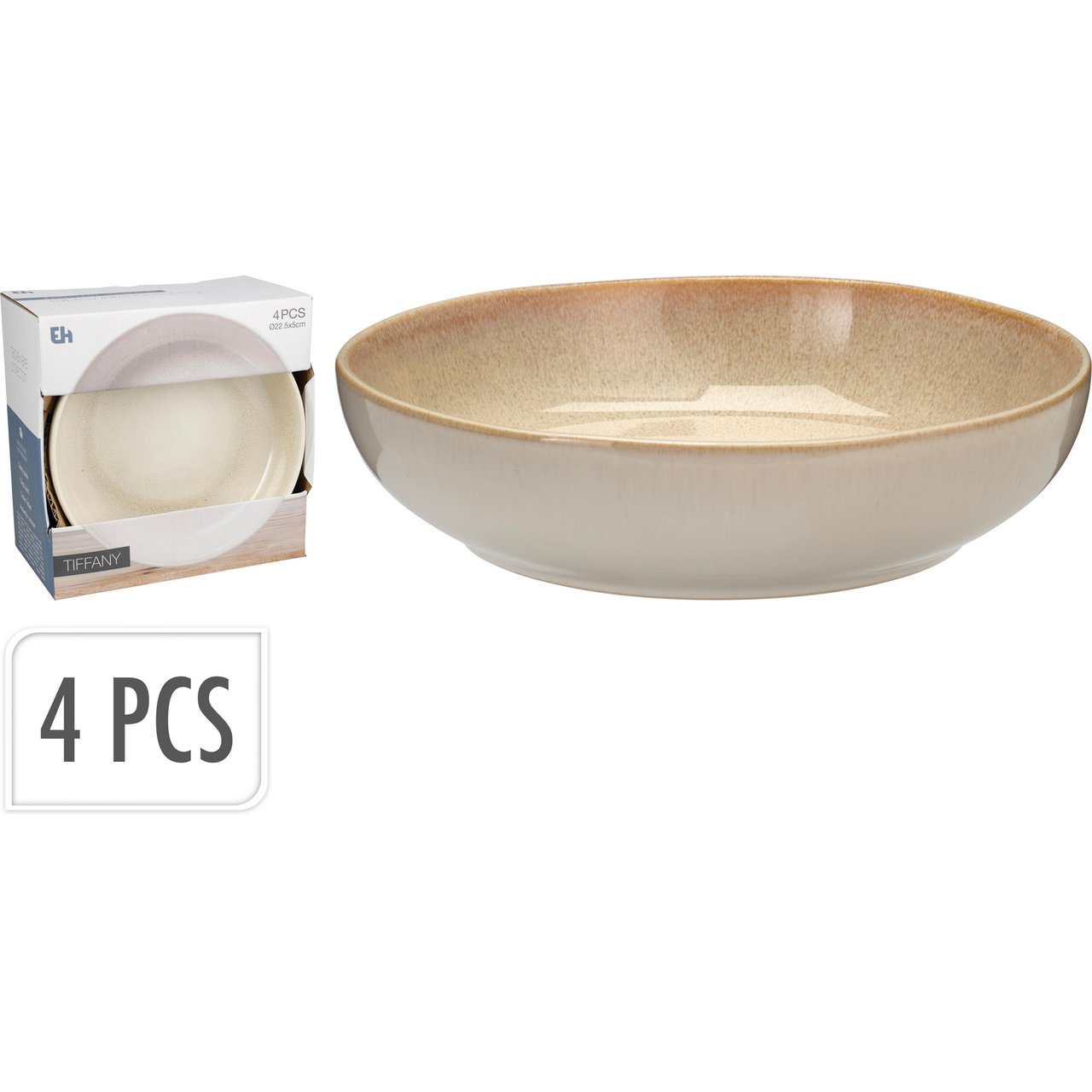 SKÅL STENTØY Ø23CM 4STK SAND