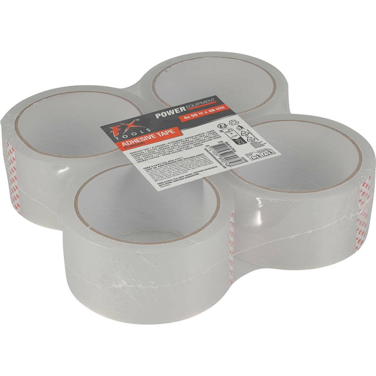 PAKKETAPE TRANSPARENT 4STK 50MX48MM