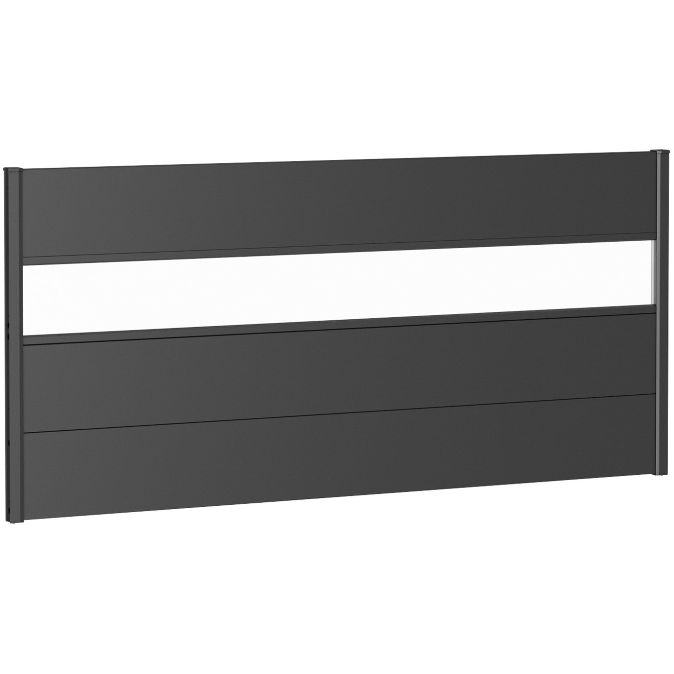 BIOHORT VEGGPANEL FOR LEVEGG AKRYLGLASS 200X90 MØRK GRÅ METALLIC