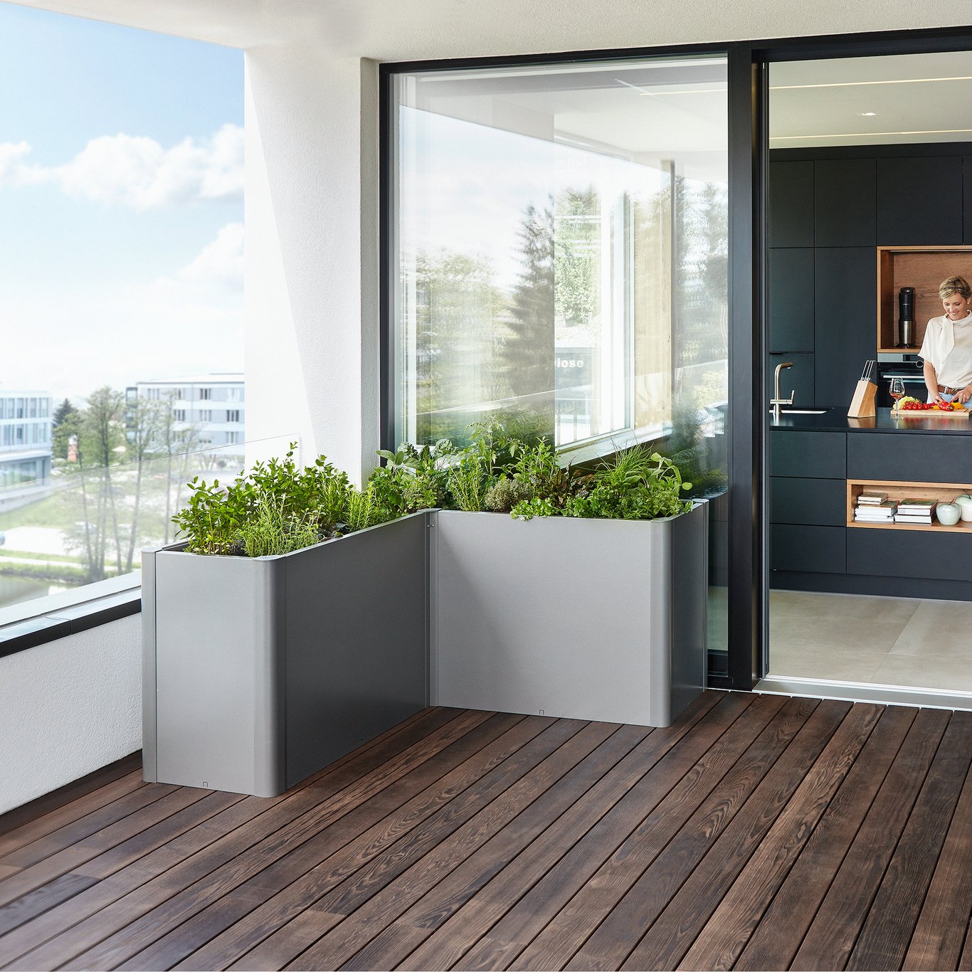 BIOHORT HØYBED BELVEDERE MAXI L150 KVARTSGRÅ METALLIC BIOHORT HØYBED BELVEDERE MAXI L150 KVARTSGRÅ METALLIC