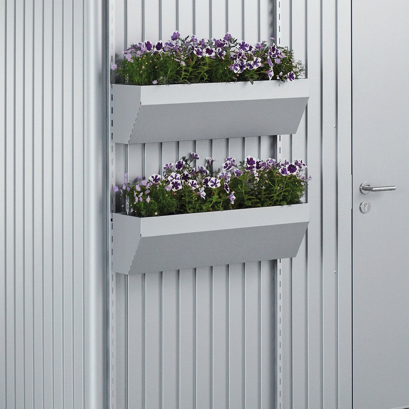 BIOHORT FLORABOARD FOR REDSKAPSBOD AVANTGARDE HIGHLINE, PANORAMA, SØLV METALLIC BIOHORT FLORABOARD FOR REDSKAPSBOD AVANTGARDE HIGHLINE, PANORAMA, SØLV METALLIC