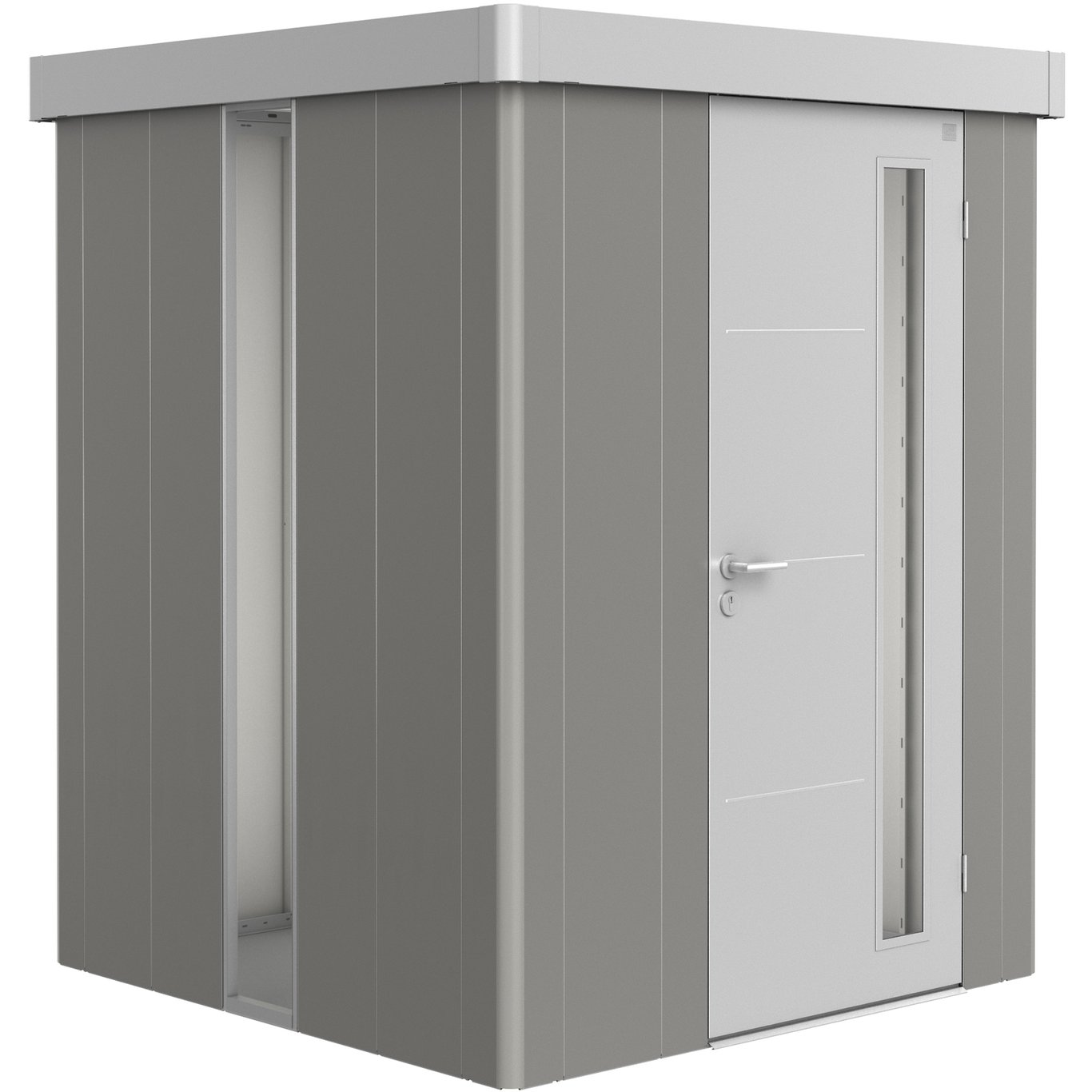 BIOHORT FARGET PANEL LAGET AV AKRYLGLASS REDSKAPSBOD NEO, KVARTSGRÅ METALLIC