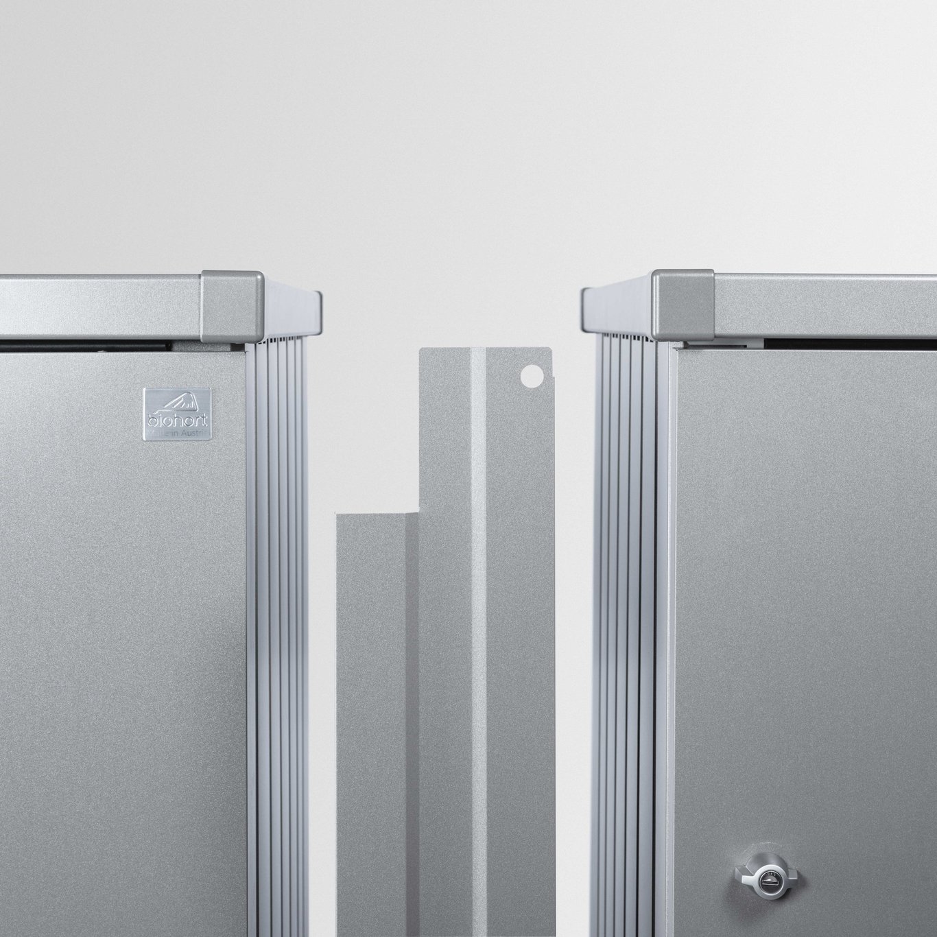 BIOHORT TILKOBLINGSELEMENT FOR OPPBEVARINGS SKAP TIL SØPPELDUNKER ALEX, SØLV METALLIC, 3 STK BIOHORT TILKOBLINGSELEMENT FOR OPPBEVARINGS SKAP TIL SØPPELDUNKER ALEX, SØLV METALLIC, 3 STK