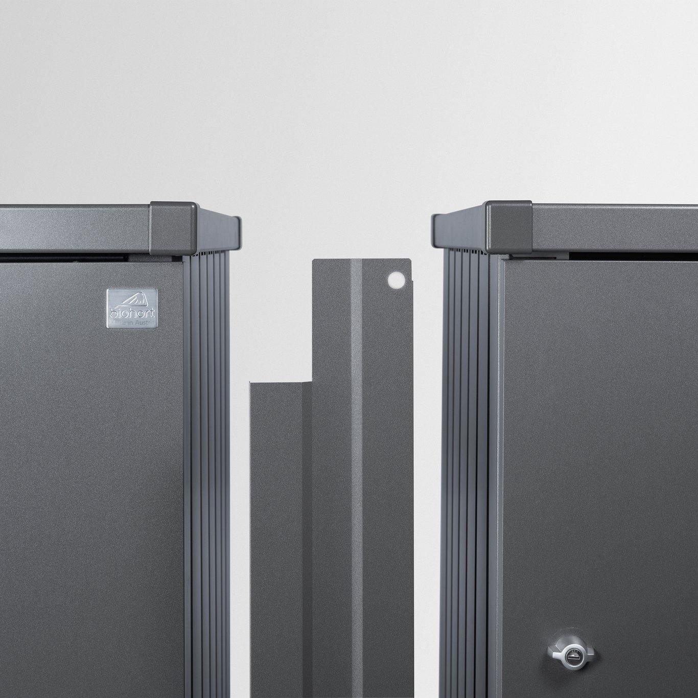 BIOHORT TILKOBLINGSELEMENT FOR OPPBEVARINGSSKAP TIL SØPPELDUNK ALEX MØRK GRÅ METALLIC, 3 STK