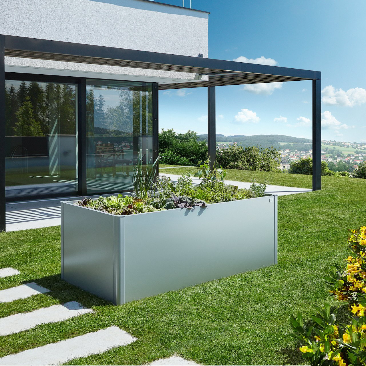 BIOHORT HØYBED 2X1, SØLV METALLIC