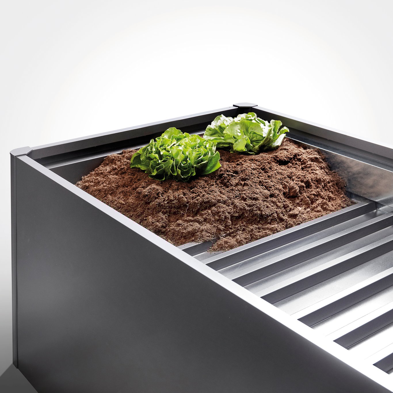 BIOHORT MELLOMHYLLE FOR HØYBED, 2 DELER, MØRK GRÅ METALLIC, 2 X 0,5 M BIOHORT MELLOMHYLLE FOR HØYBED, 2 DELER, MØRK GRÅ METALLIC, 2 X 0,5 M