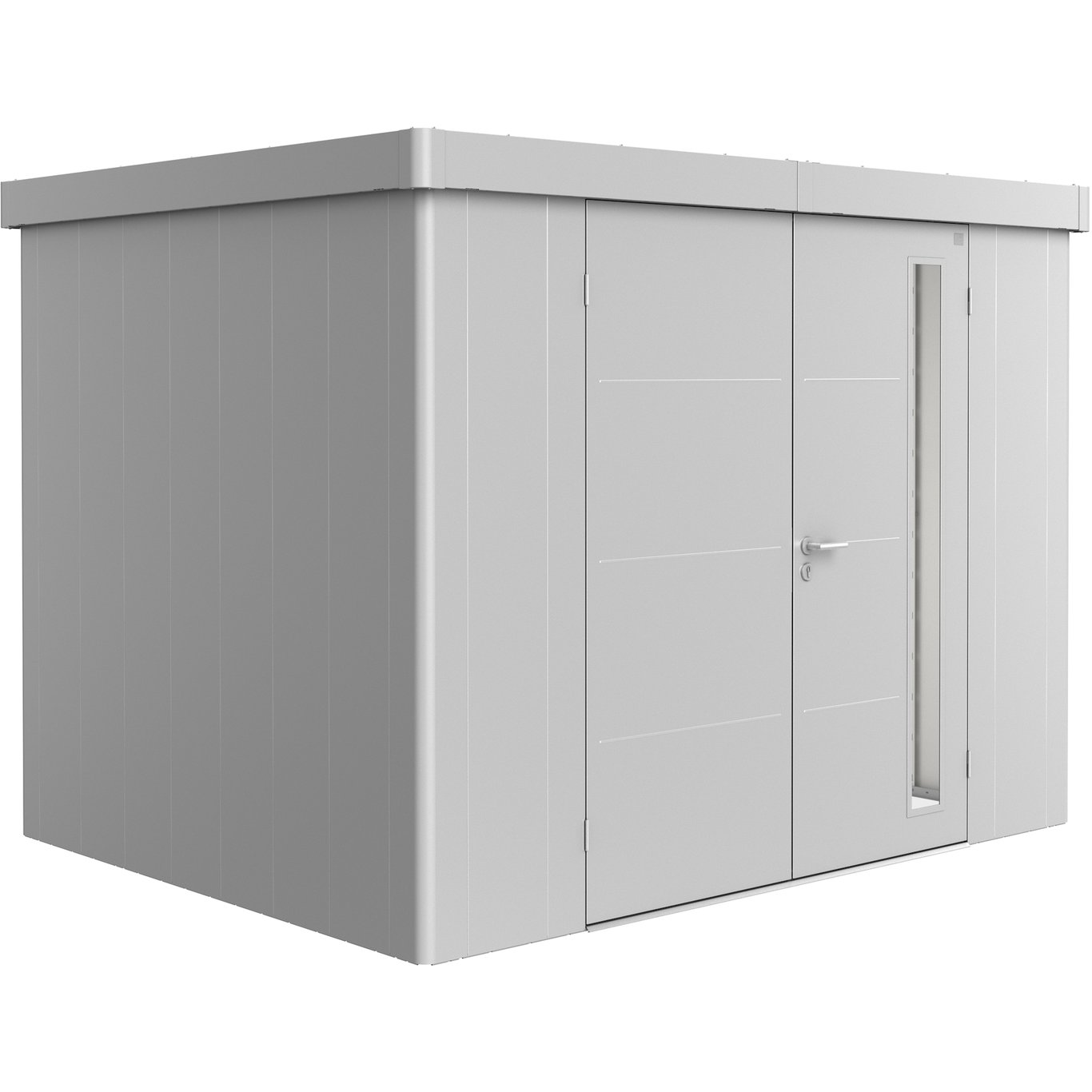 BIOHORT REDSKAPSBOD NEO 2C DOBBELDØR SØLV METALLIC