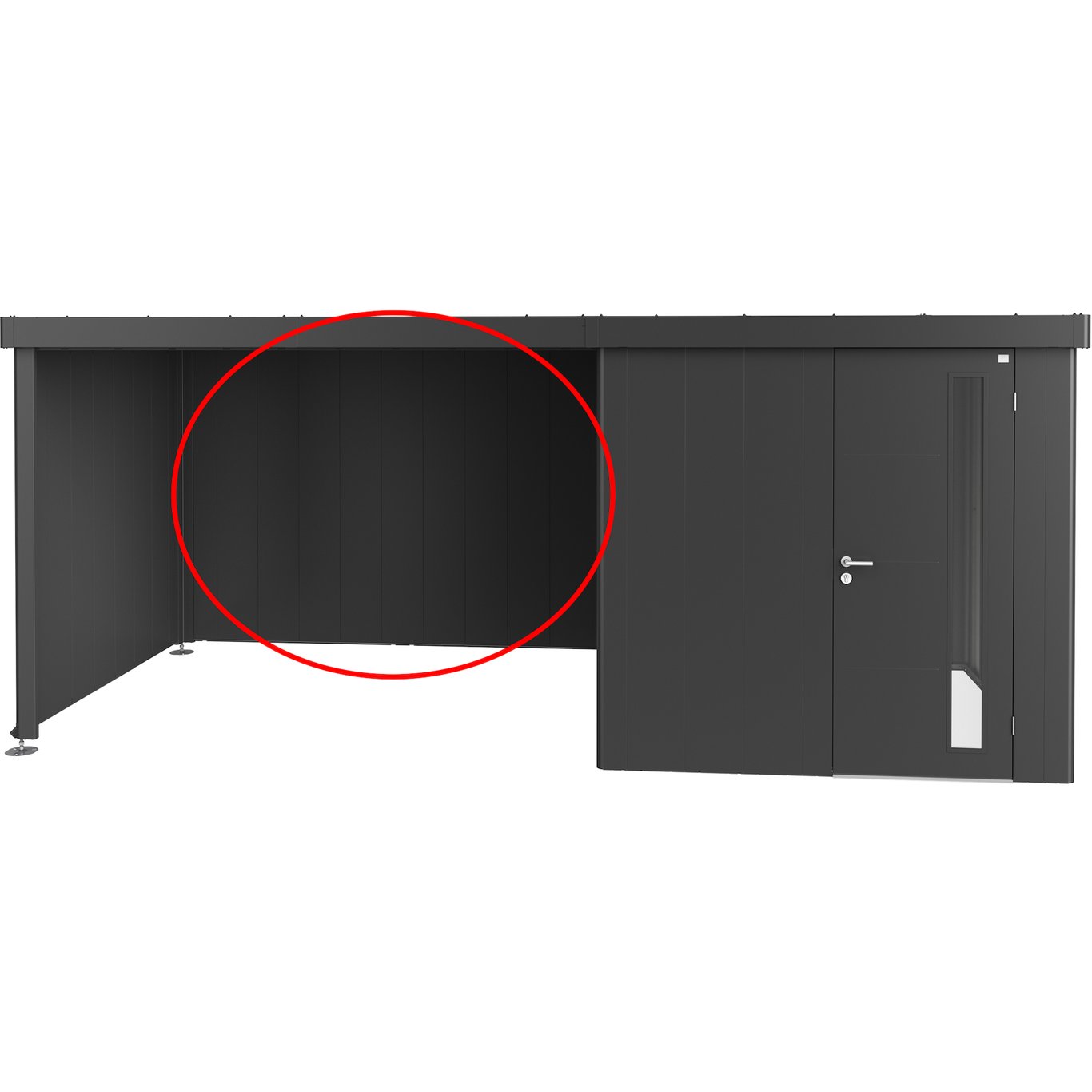 BIOHORT BAKVEGG FOR SIDETAK NEO 2-4, SØLV METALLIC BIOHORT BAKVEGG FOR SIDETAK NEO 2-4, SØLV METALLIC