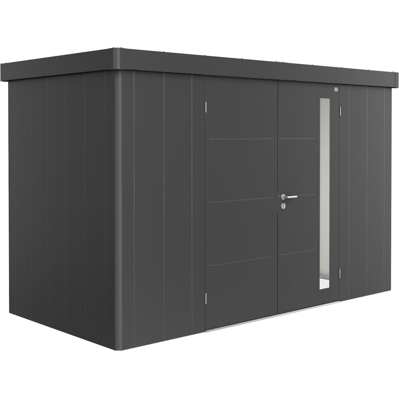 BIOHORT REDSKAPSBOD NEO 1D DOBBELDØRE, MØRK GRÅ METALLIC BIOHORT REDSKAPSBOD NEO 1D DOBBELDØRE, MØRK GRÅ METALLIC