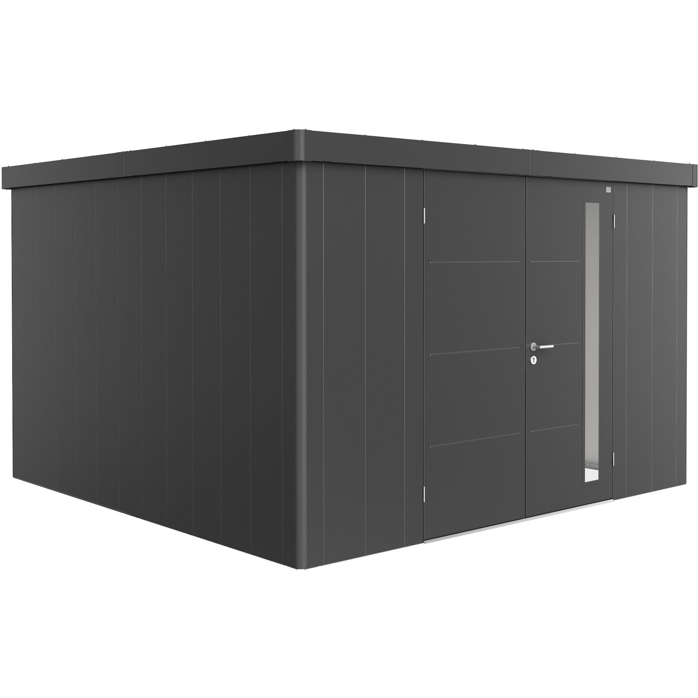 BIOHORT REDSKAPSBOD NEO 4D DOBBELDØRE, MØRK GRÅ METALLIC BIOHORT REDSKAPSBOD NEO 4D DOBBELDØRE, MØRK GRÅ METALLIC