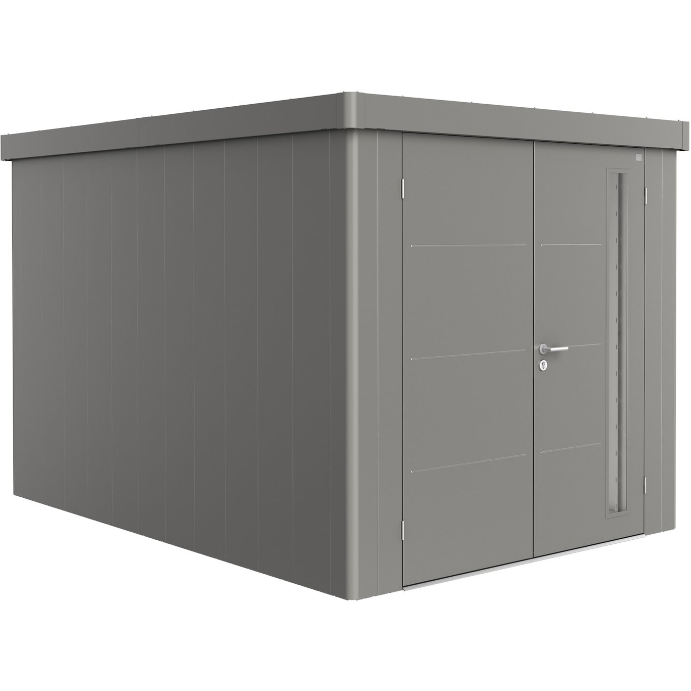 BIOHORT REDSKAPSBOD NEO 4B DOBBELDØR KVARTSGRÅ METALLIC BIOHORT REDSKAPSBOD NEO 4B DOBBELDØR KVARTSGRÅ METALLIC