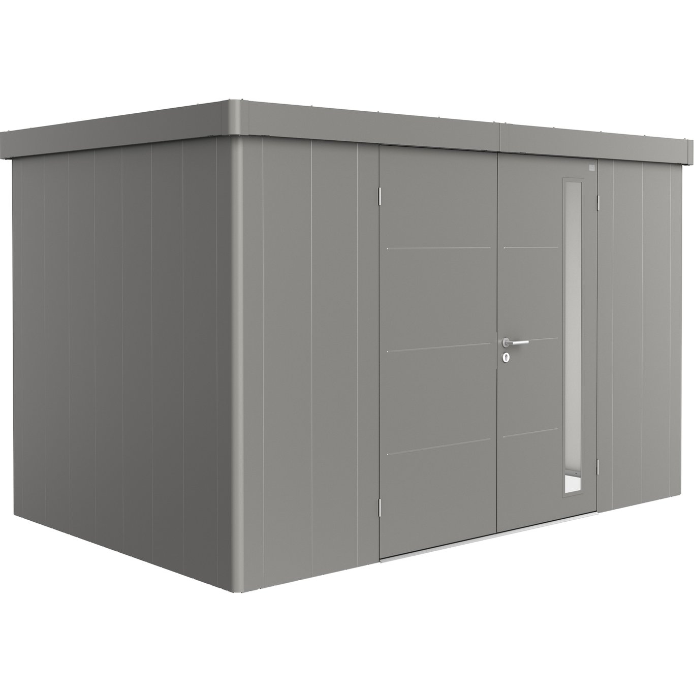 BIOHORT REDSKAPSBOD NEO 2D DOBBELDØR KVARTSGRÅ METALLIC BIOHORT REDSKAPSBOD NEO 2D DOBBELDØR KVARTSGRÅ METALLIC