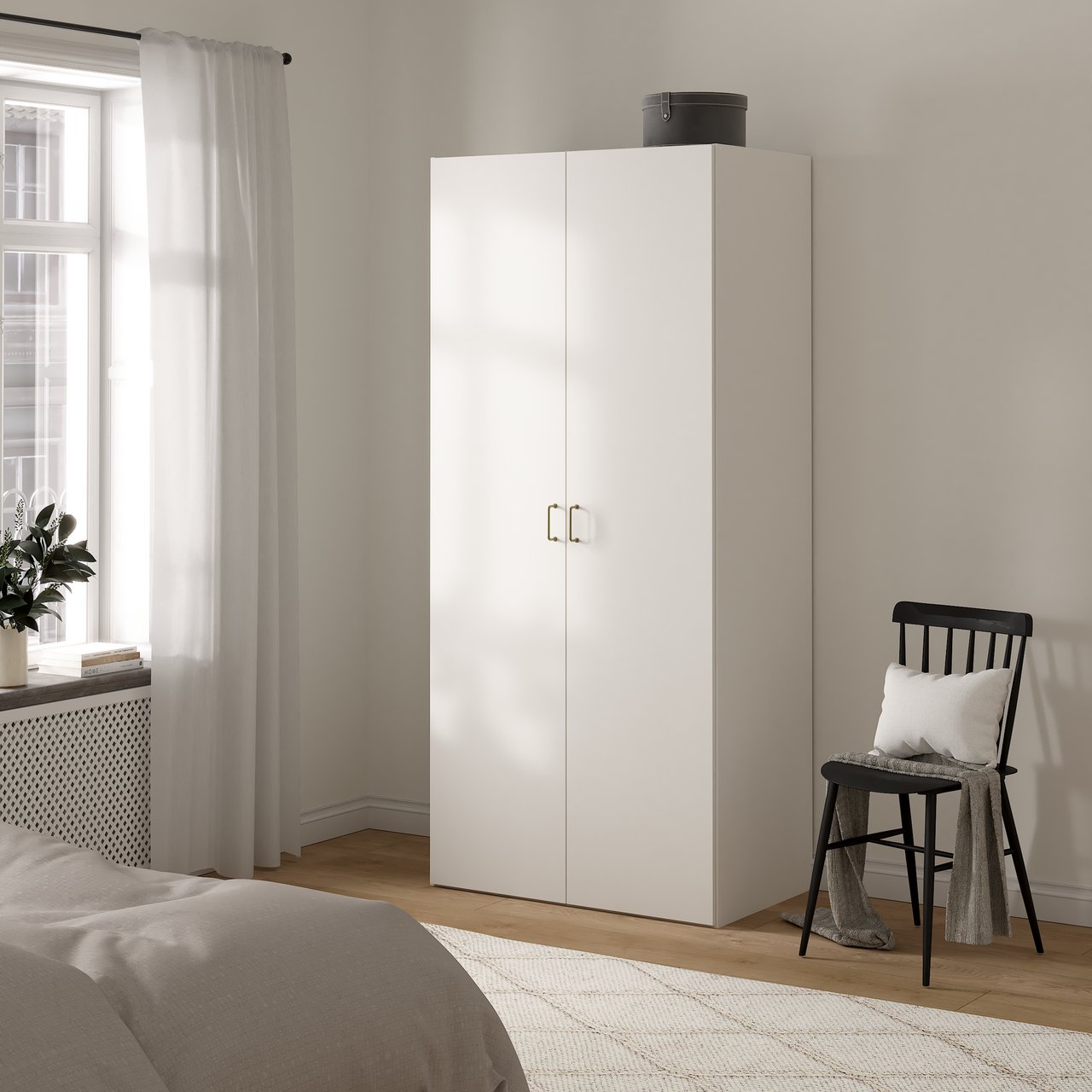 LIND NEST GARDEROBESKAP 100X220X60CM HVIT