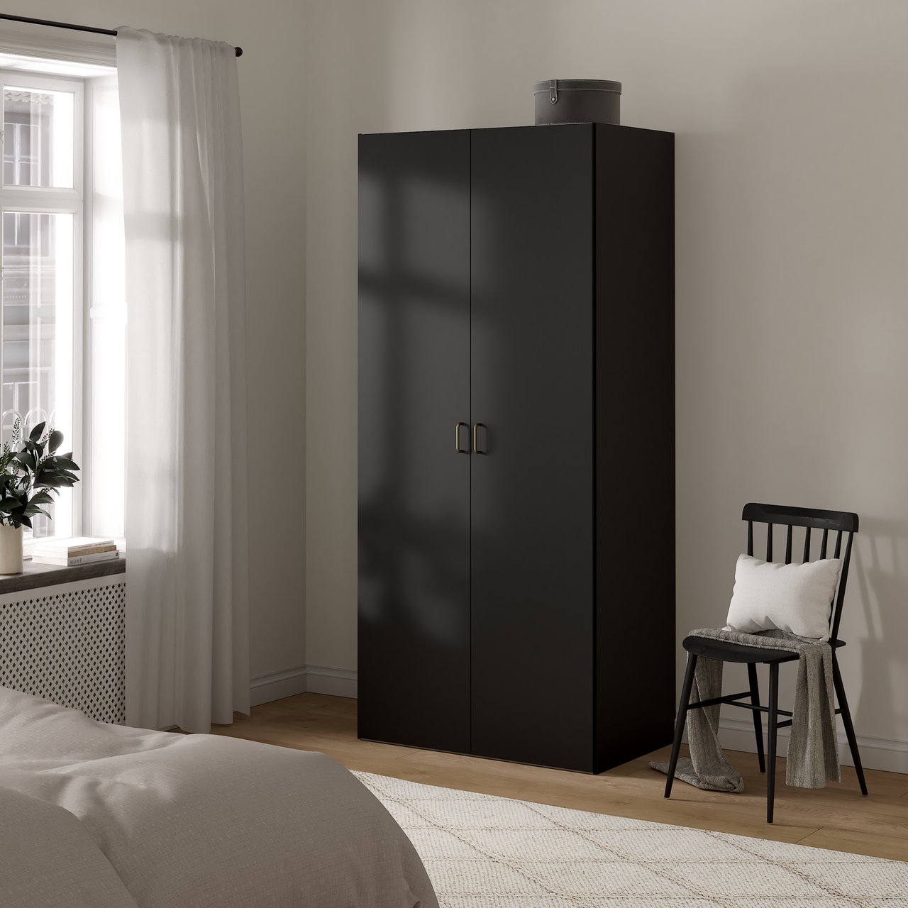 LIND NEST GARDEROBESKAP 100X220X60CM SORT LIND NEST GARDEROBESKAP 100X220X60CM SORT