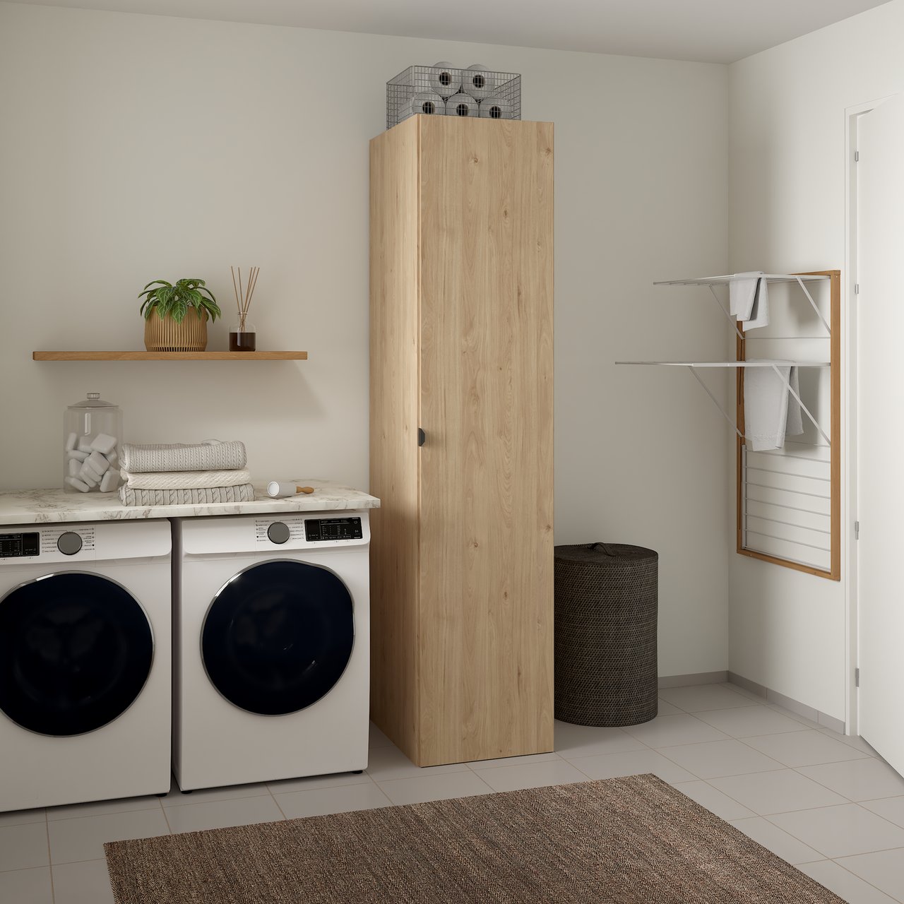 LIND NEST GARDEROBESKAP 50X220X60CM EIK LIND NEST GARDEROBESKAP 50X220X60CM EIK