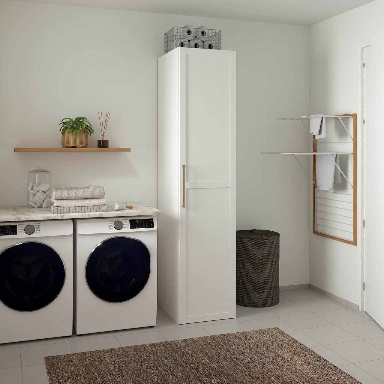 LIND NEST GARDEROBESKAP 50X220X60CM HVIT MED RAMME LIND NEST GARDEROBESKAP 50X220X60CM HVIT MED RAMME