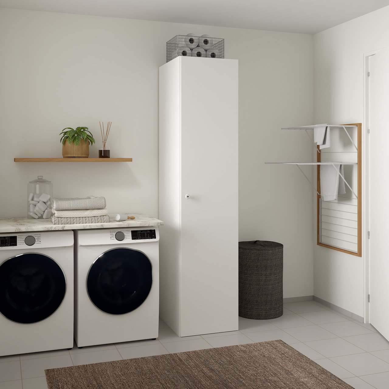 LIND NEST GARDEROBESKAP 50X220X60CM HVIT LIND NEST GARDEROBESKAP 50X220X60CM HVIT