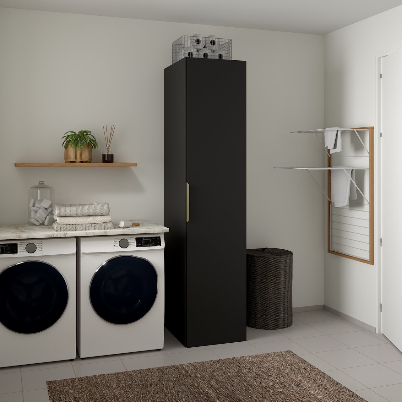 LIND NEST GARDEROBESKAP 50X220X60CM SORT LIND NEST GARDEROBESKAP 50X220X60CM SORT