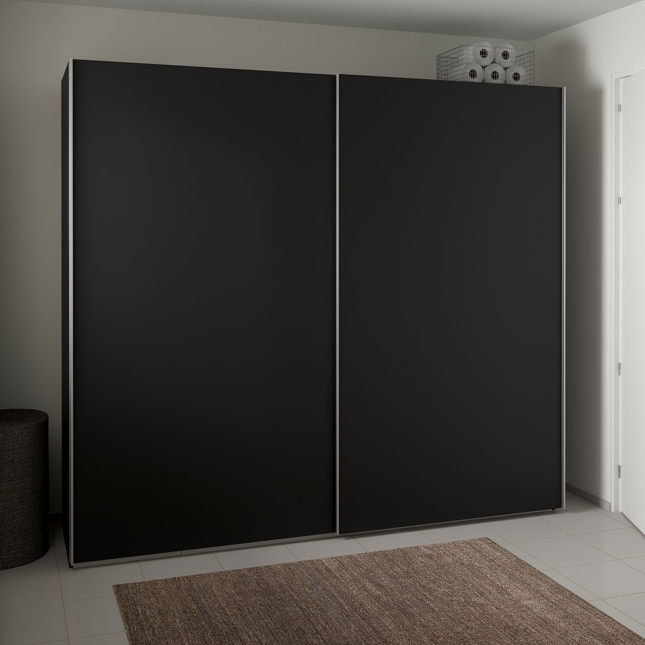 LIND NEST SKYVEDØRSGARDEROBE 250X220X67CM SORT LIND NEST SKYVEDØRSGARDEROBE 250X220X67CM SORT