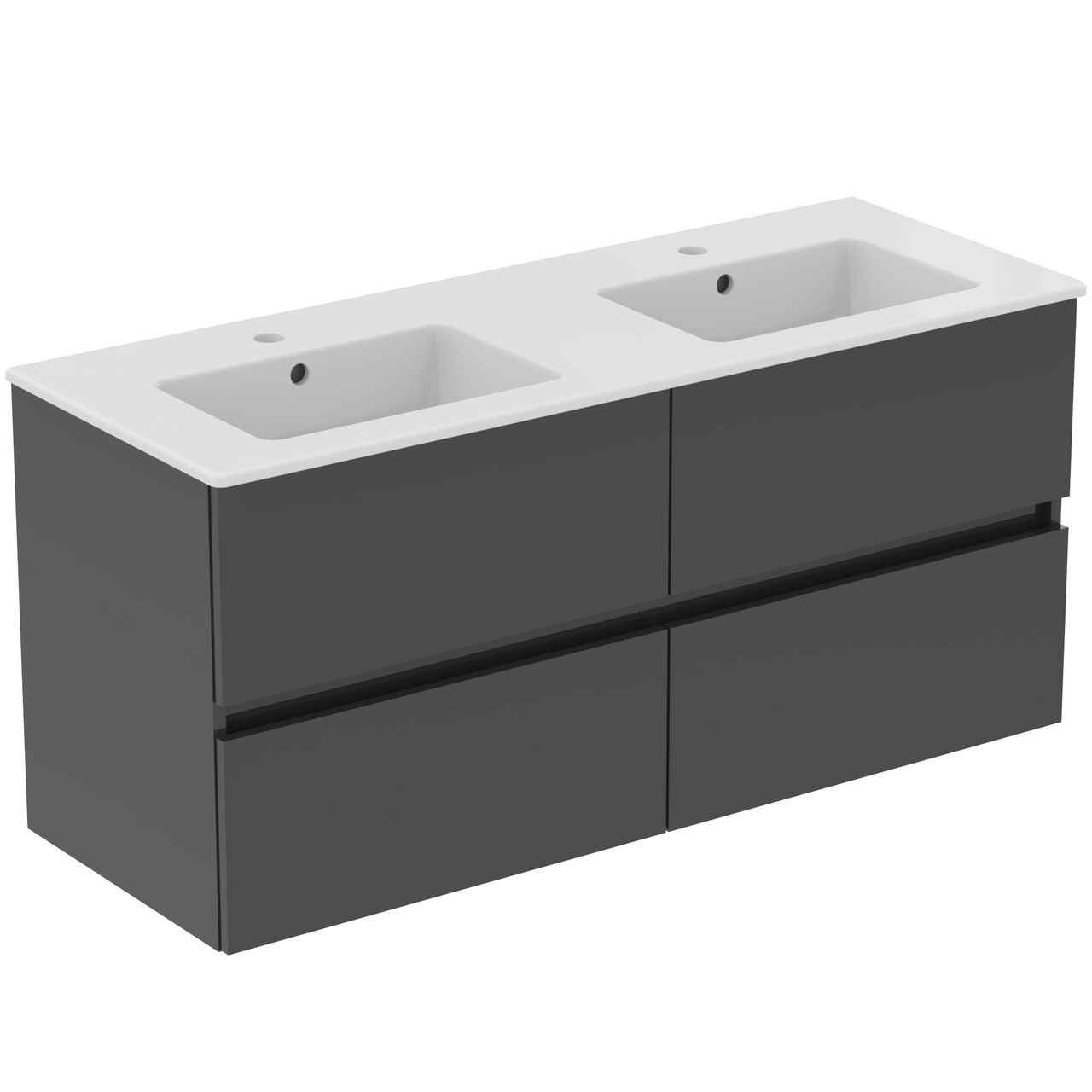 IDEAL STANDARD EUROVIT 2.0/ULYSSE BADEROMSMØBEL 1215X455 M/DOBBELSERVANT MID GREY