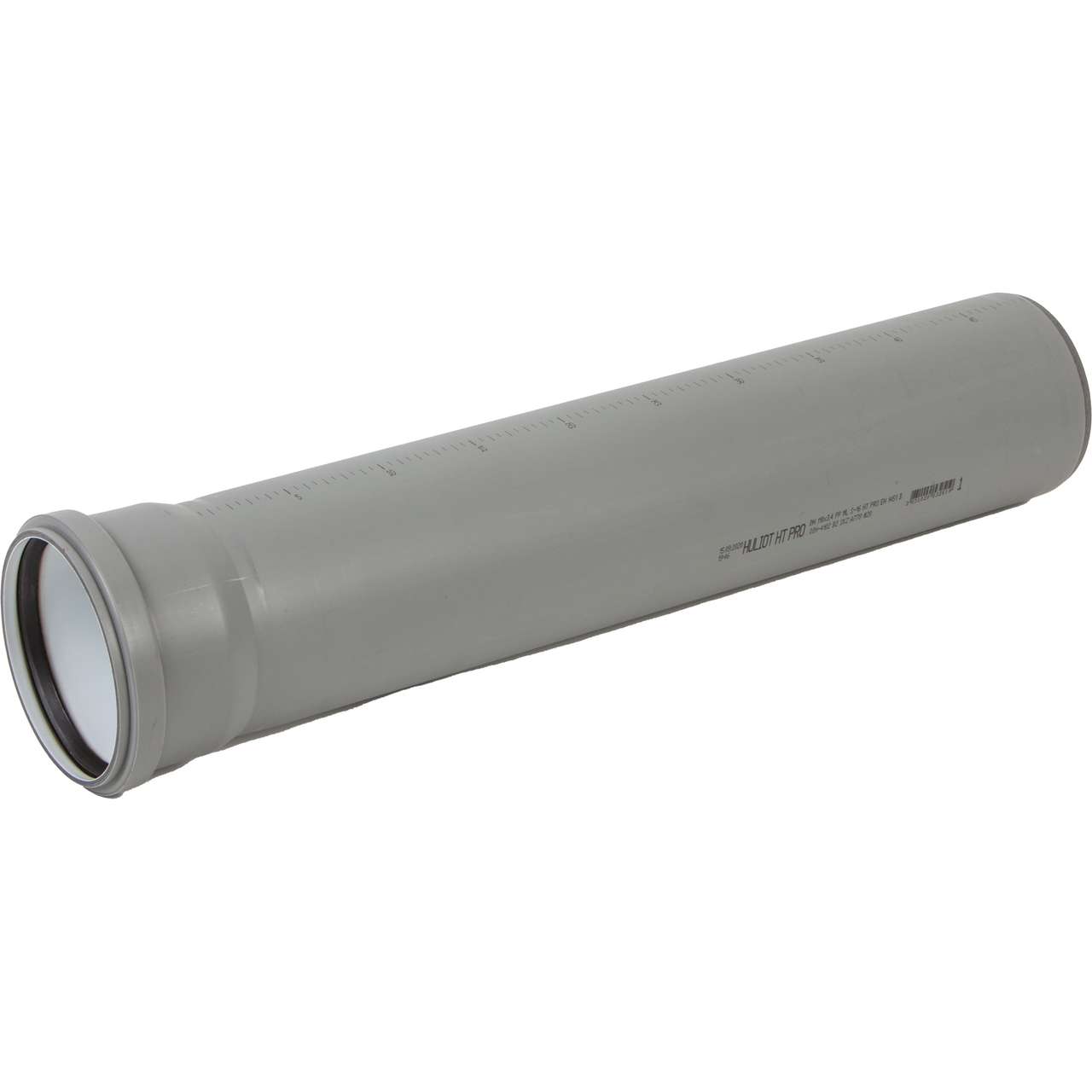 HT PRO AVLØPSRØR M/MUFFE Ø40 250 MM GRÅ | Megaflis.no