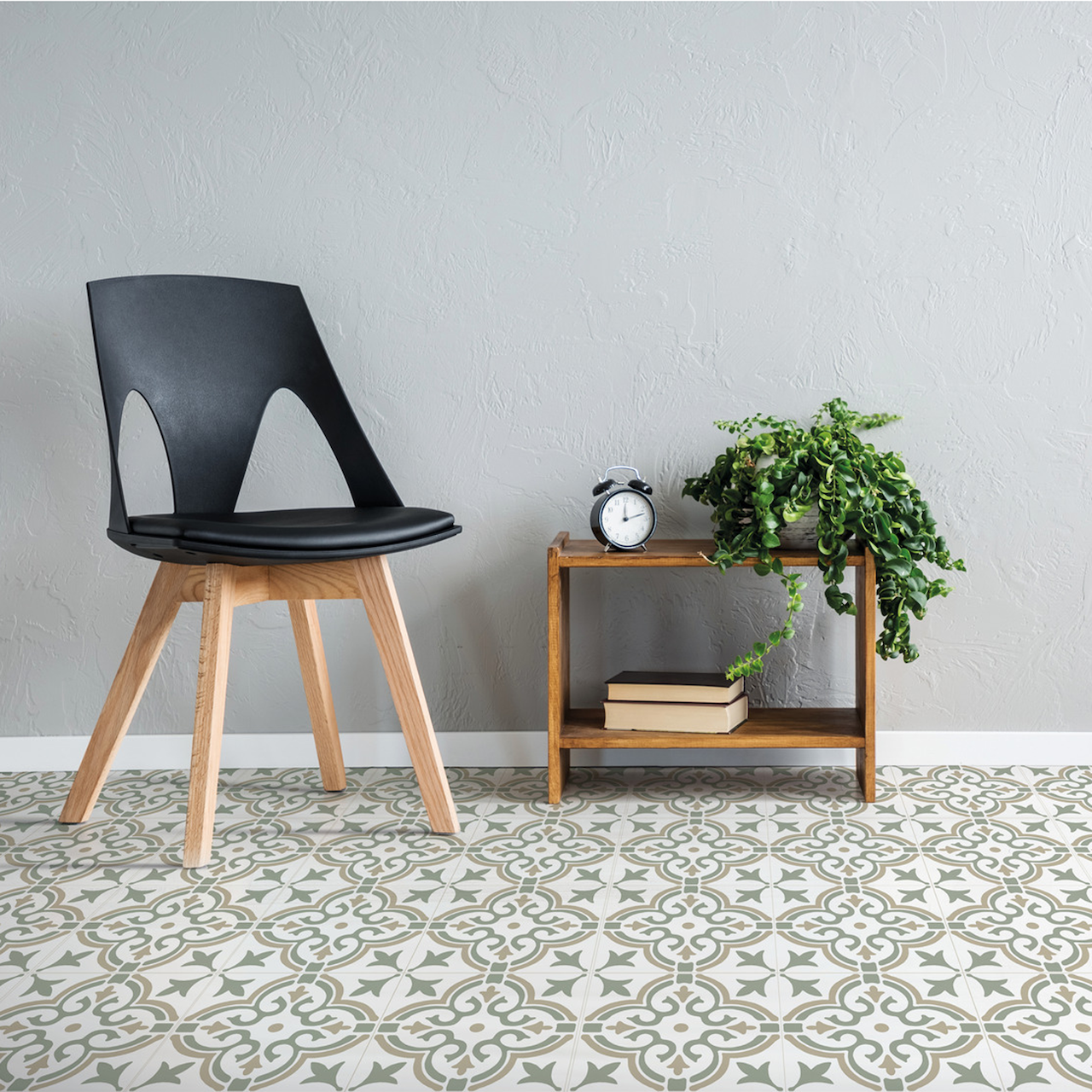 D-C-FIX CLASSIC SELVKLEBENDE GULVFLISER MOTIF GREEN