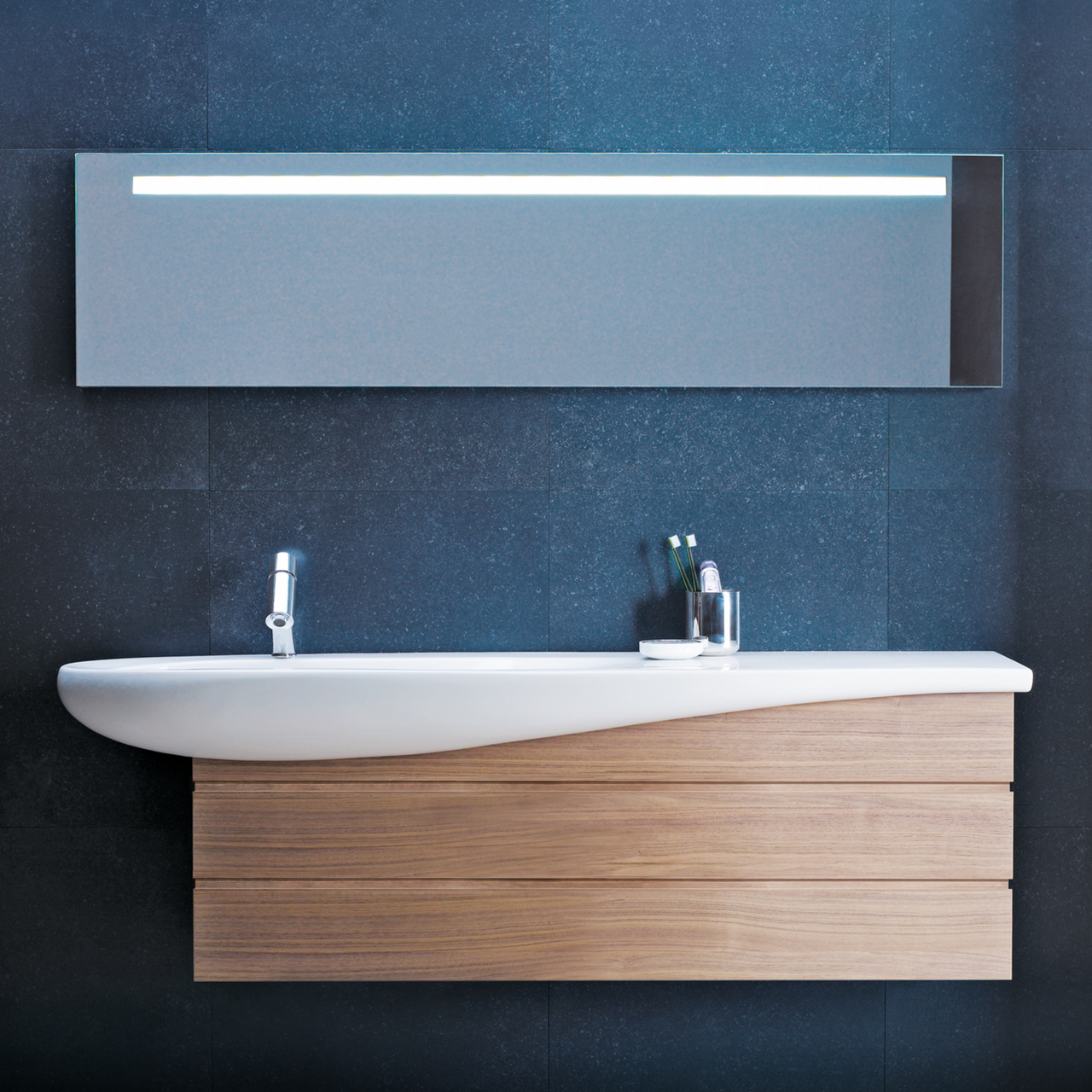 LAUFEN IL BAGNO ALESSI SERVANT 160X50 CM LCC HYLLE TIL HØYRE U/ARMATURHULL LCC HVIT