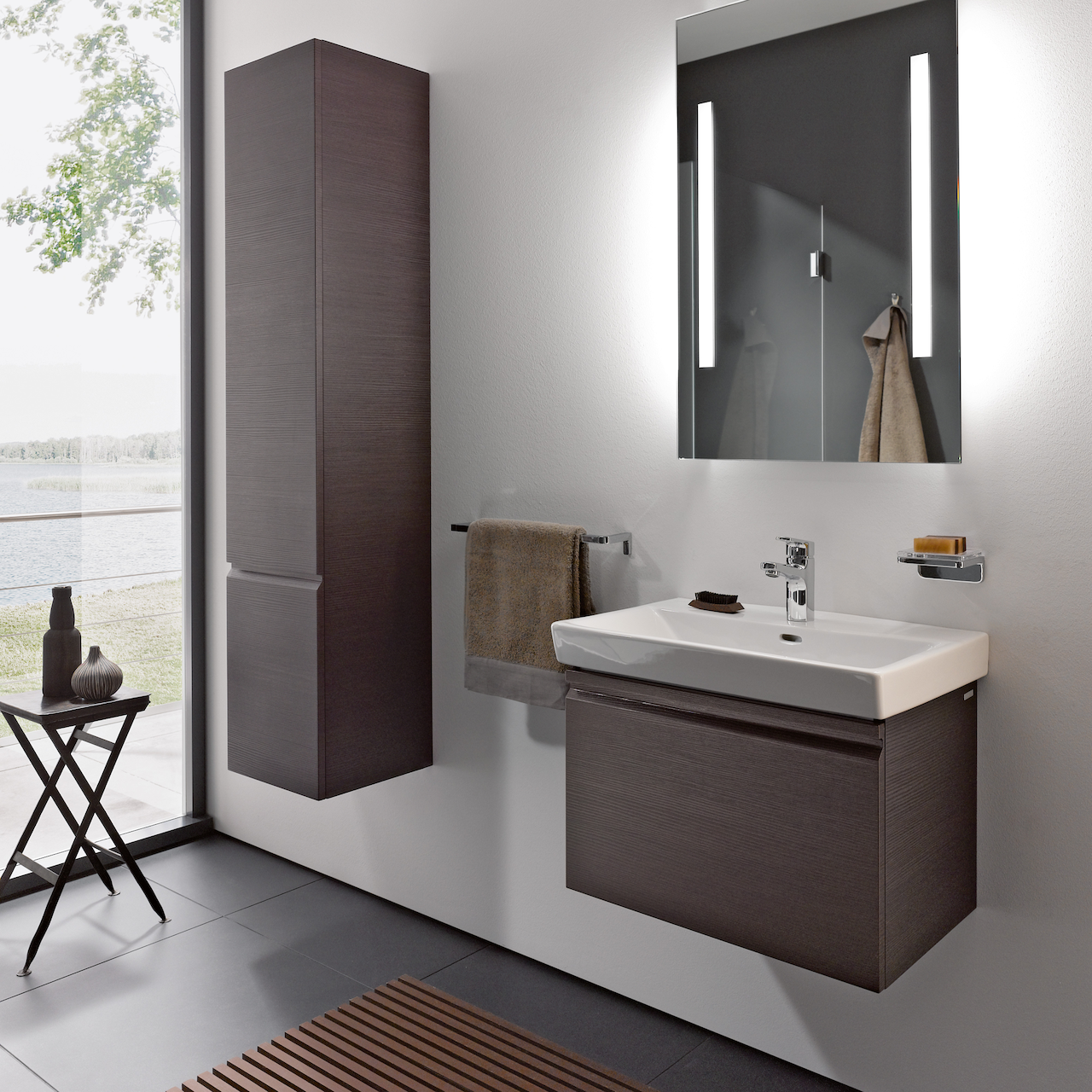 LAUFEN PRO SERVANTSKAP 77 CM 1 SKUFF & INNVENDIG SKUFF WENGE | Megaflis.no