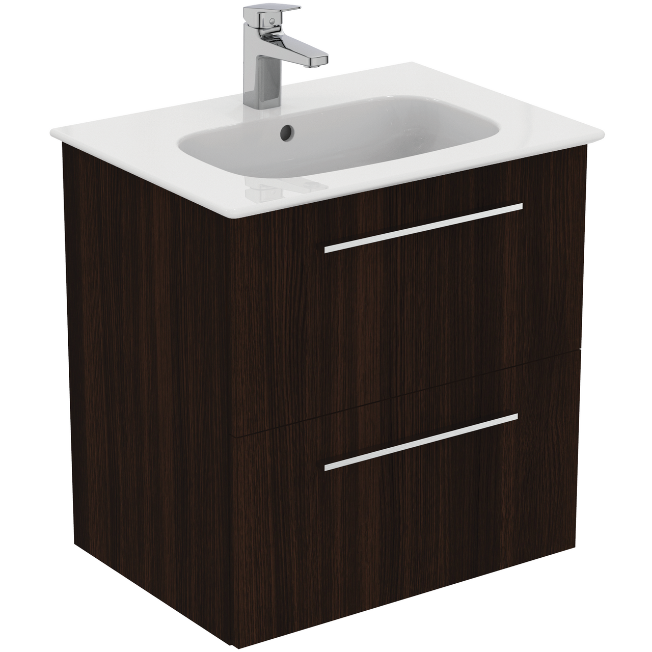 IDEAL STANDARD I.LIFE A BADEROMSMØBEL 640X460 COFFEE OAK M/KROM HÅNDTAK