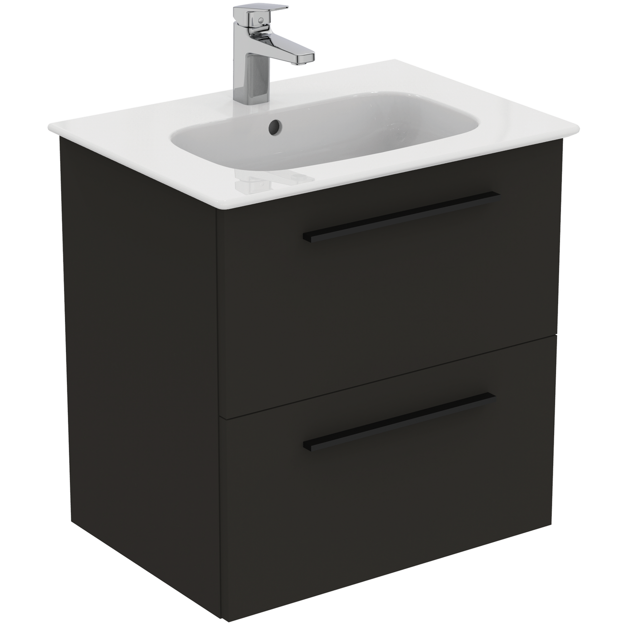 IDEAL STANDARD I.LIFE A BADEROMSMØBEL 640X460 CARBON GREY M/SORT HÅNDTAK
