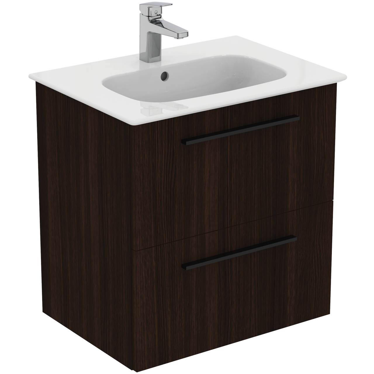 IDEAL STANDARD I.LIFE A BADEROMSMØBEL 640X460 COFFEE OAK M/SORT HÅNDTAK