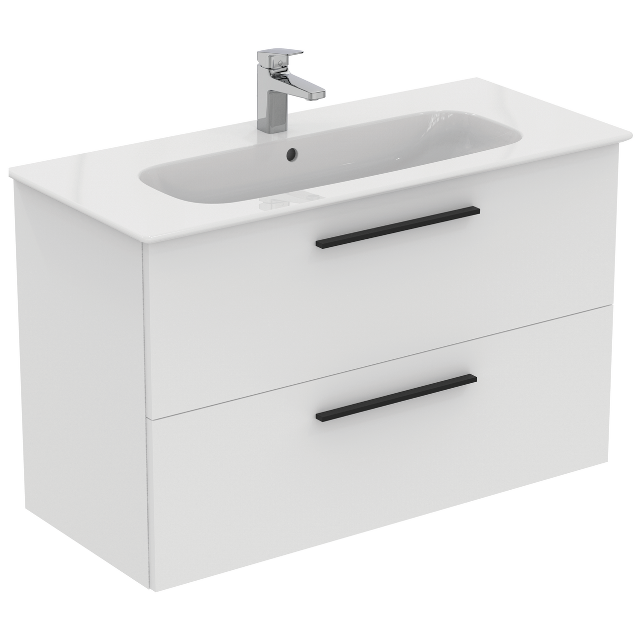 IDEAL STANDARD I.LIFE A BADEROMSMØBEL 1040X460 MATT HVIT M/SORT HÅNDTAK
