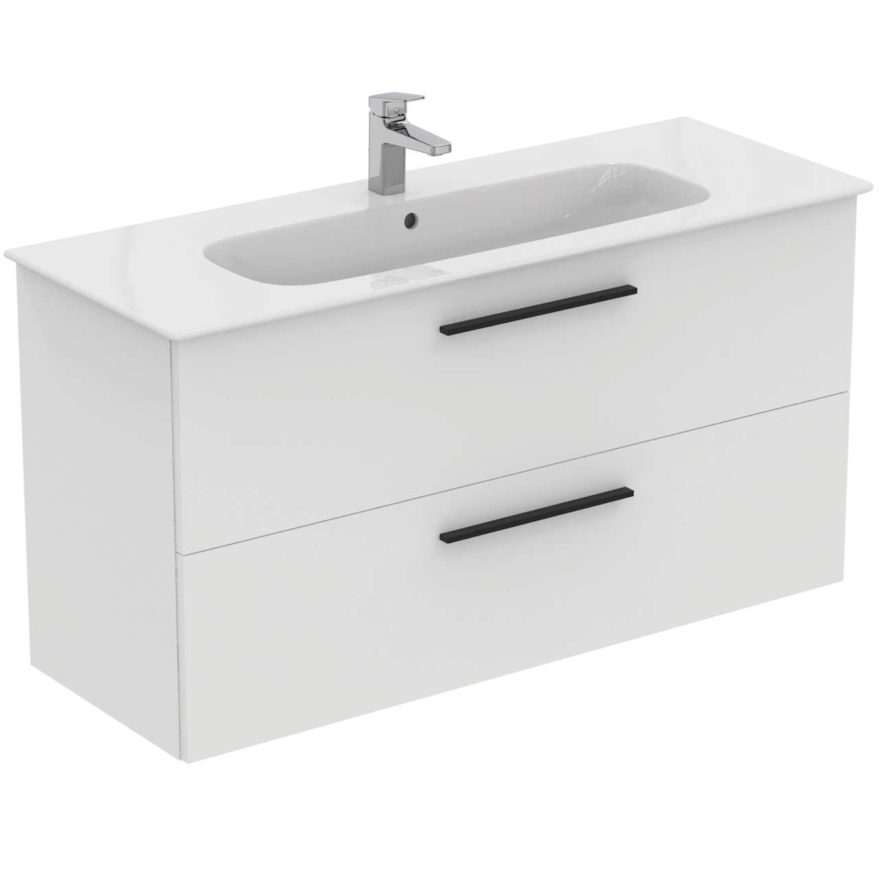 IDEAL STANDARD I.LIFE A BADEROMSMØBEL 1240X460 MATT HVIT M/SORT HÅNDTAK