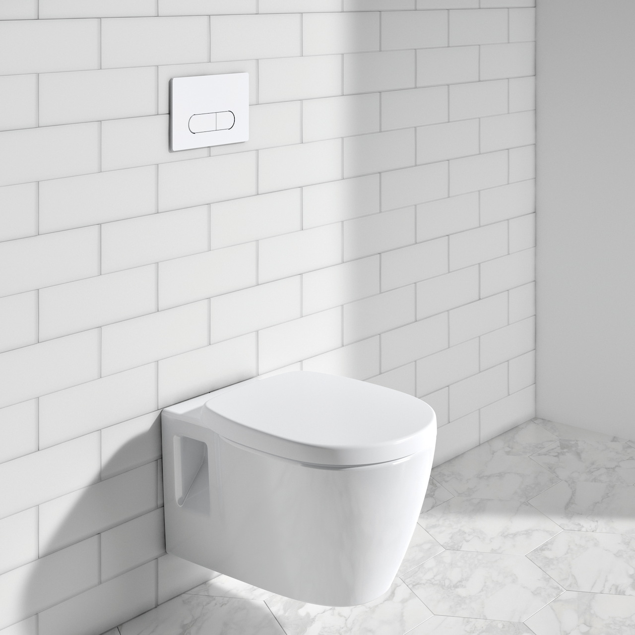 IDEAL STANDARD CONNECT VEGGSKÅL RIMLESS M/SETE HVIT
