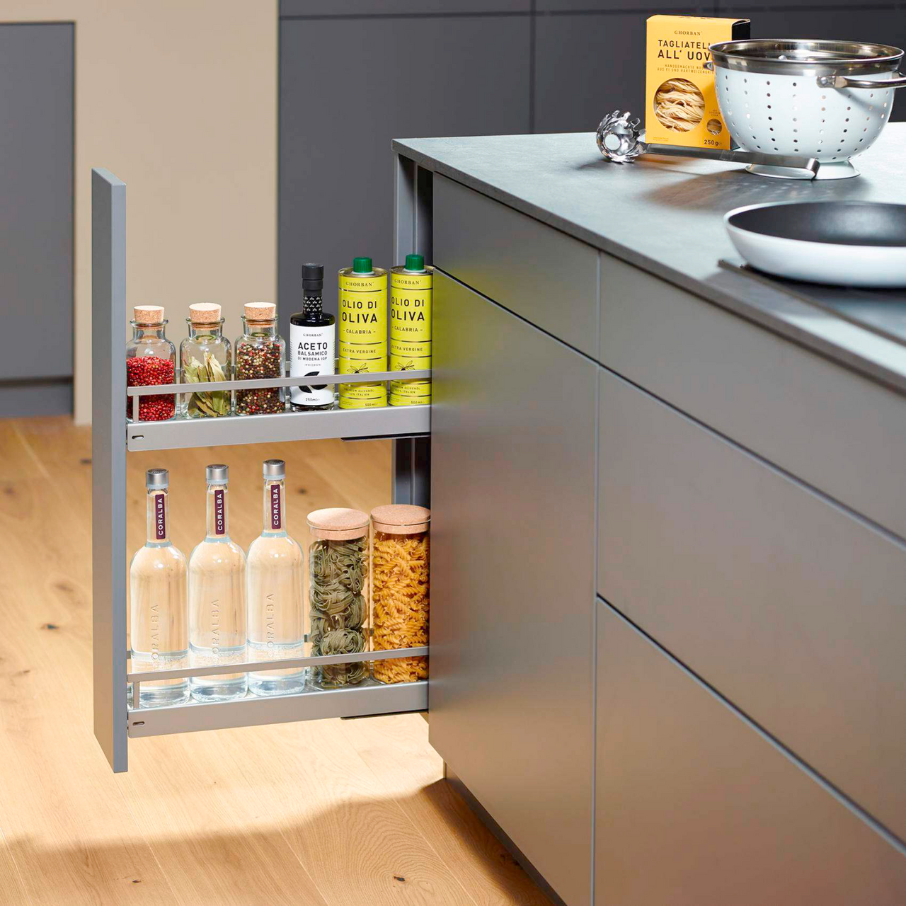 KESSEBÖHMER BASE NO.15 ARENA STYLE HÅNDKLEHOLDER 481 MM DYP, HVIT/KROM