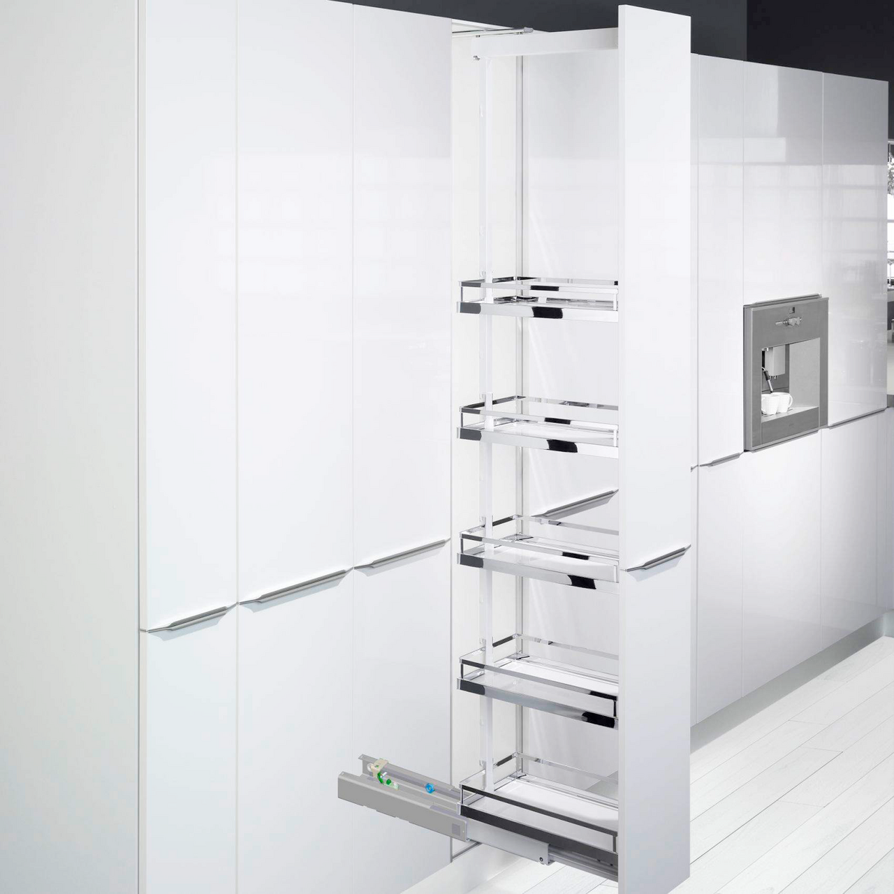 KESSEBÖHMER ARENAPLUS STYLE, PANTRYUTTREKK 400 MM HVIT/KROM 1800-2200MM