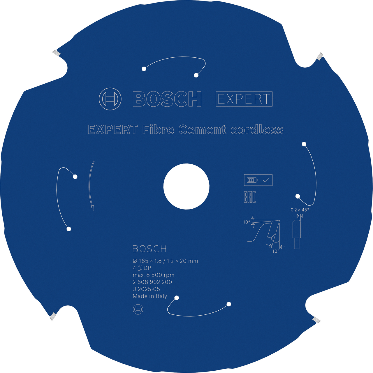BOSCH SAGBLAD 165X20X1,8 4T 10G FC CL EXP