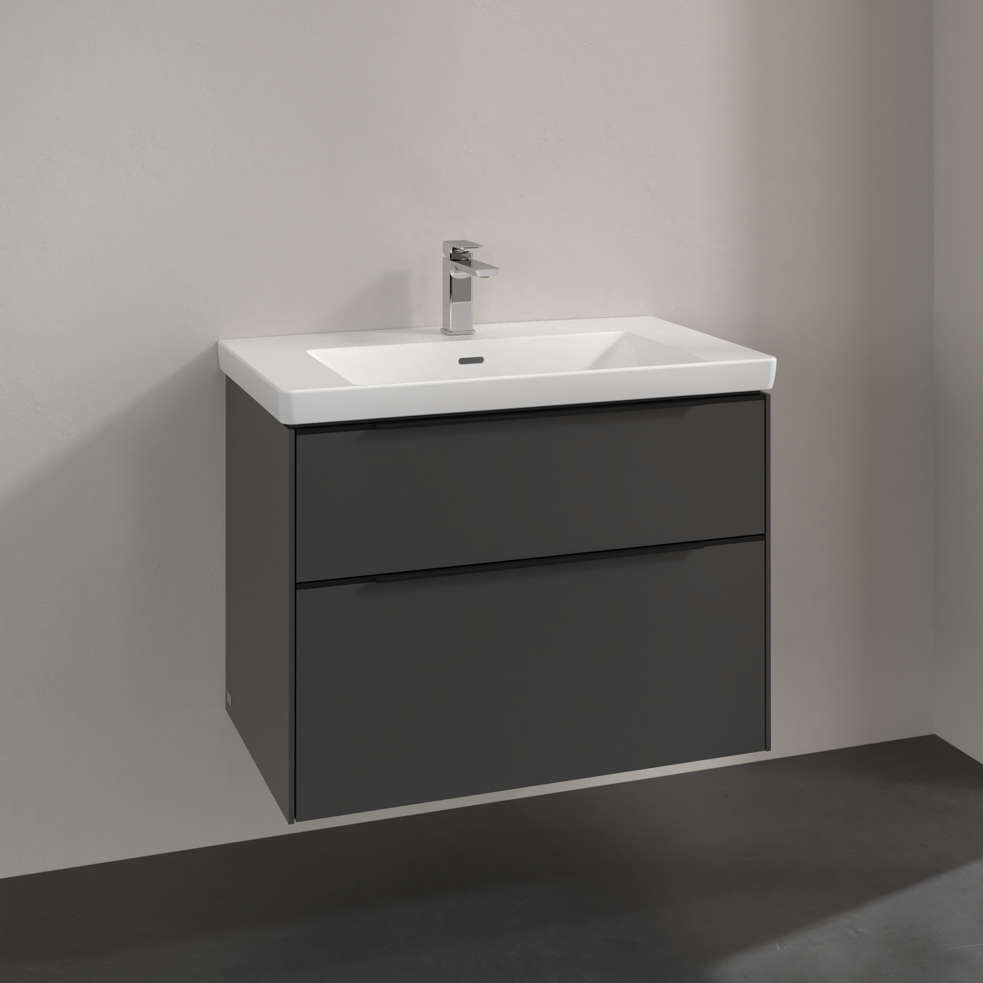 V&B SUBWAY 3.0 SERVANTSKAP 77X57 BLACK GRAPHITE HÅNDTAK I VOLCANO