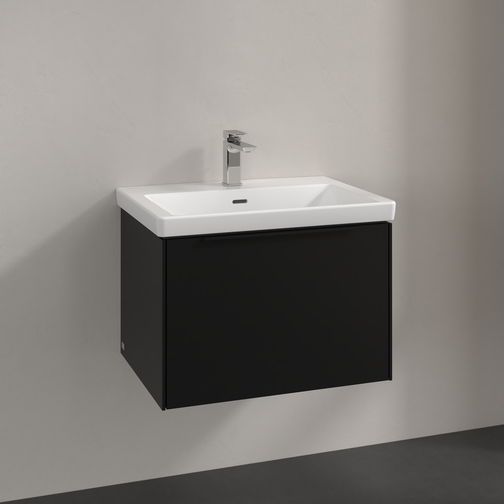 V&B SUBWAY 3.0 SERVANTSKAP 66X42 VOLCANO BLACK HÅNDTAK I MØBELETS FARGE
