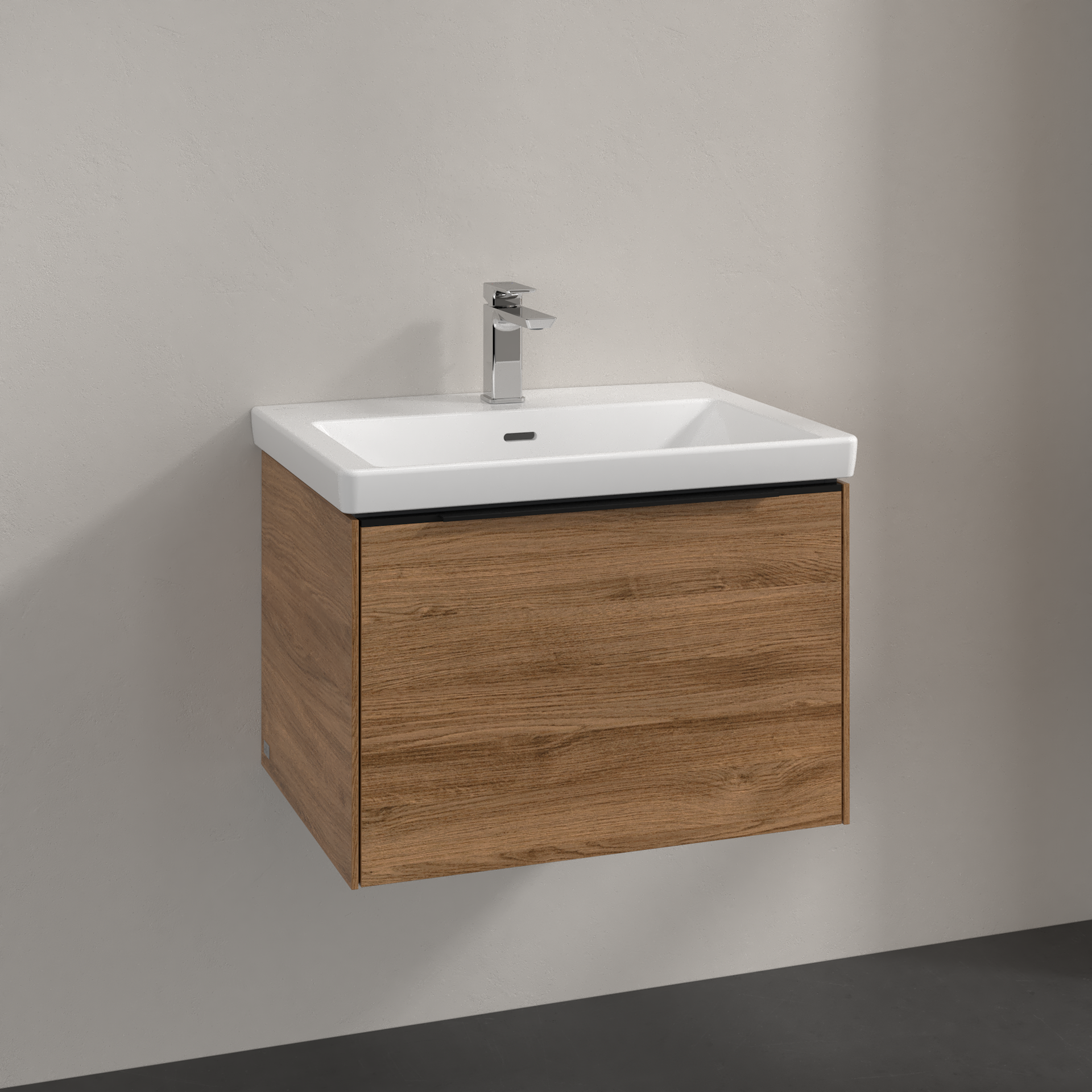 V&B SUBWAY 3.0 SERVANTSKAP 66X42 KANSAS OAK HÅNDTAK I VOLCANO BLACK